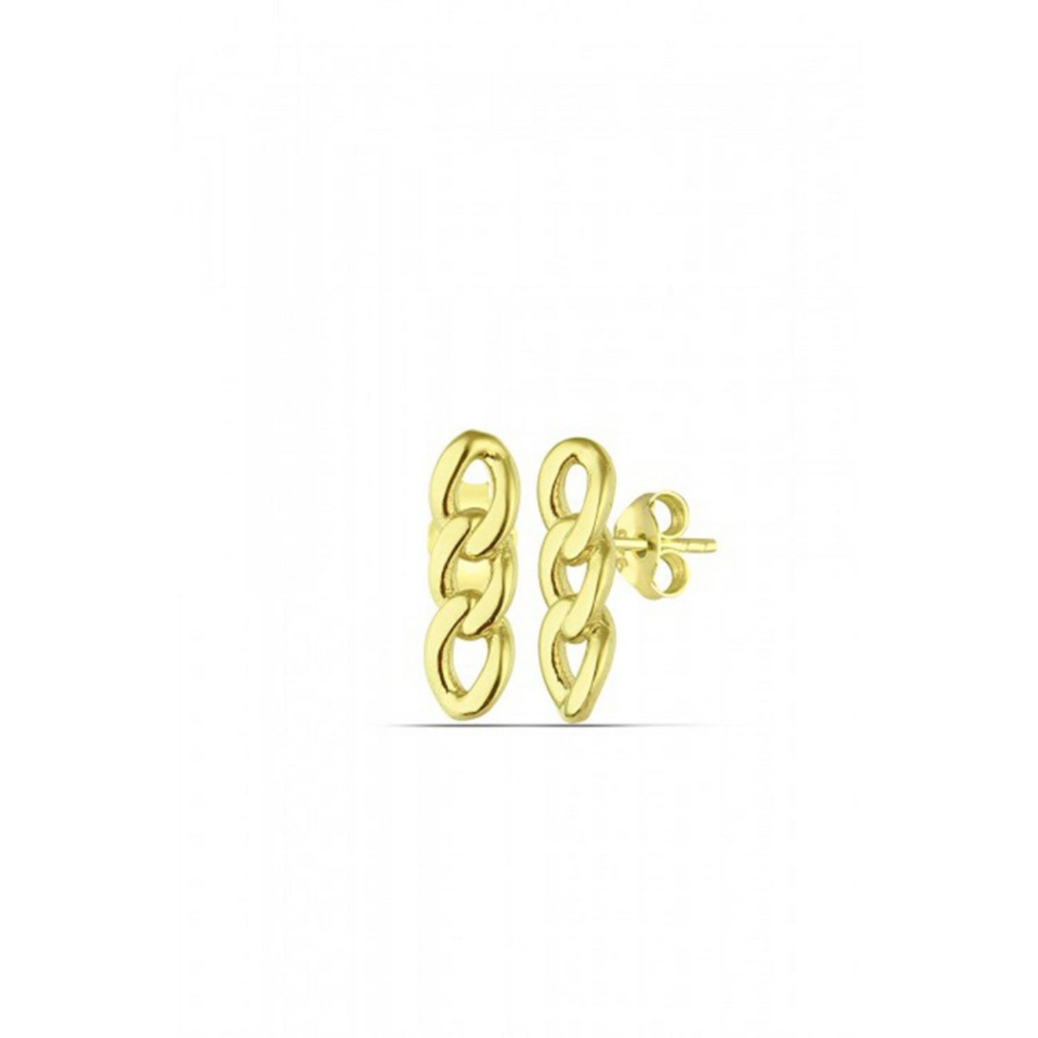 Three Chain Sterling Silver Stud Earring
