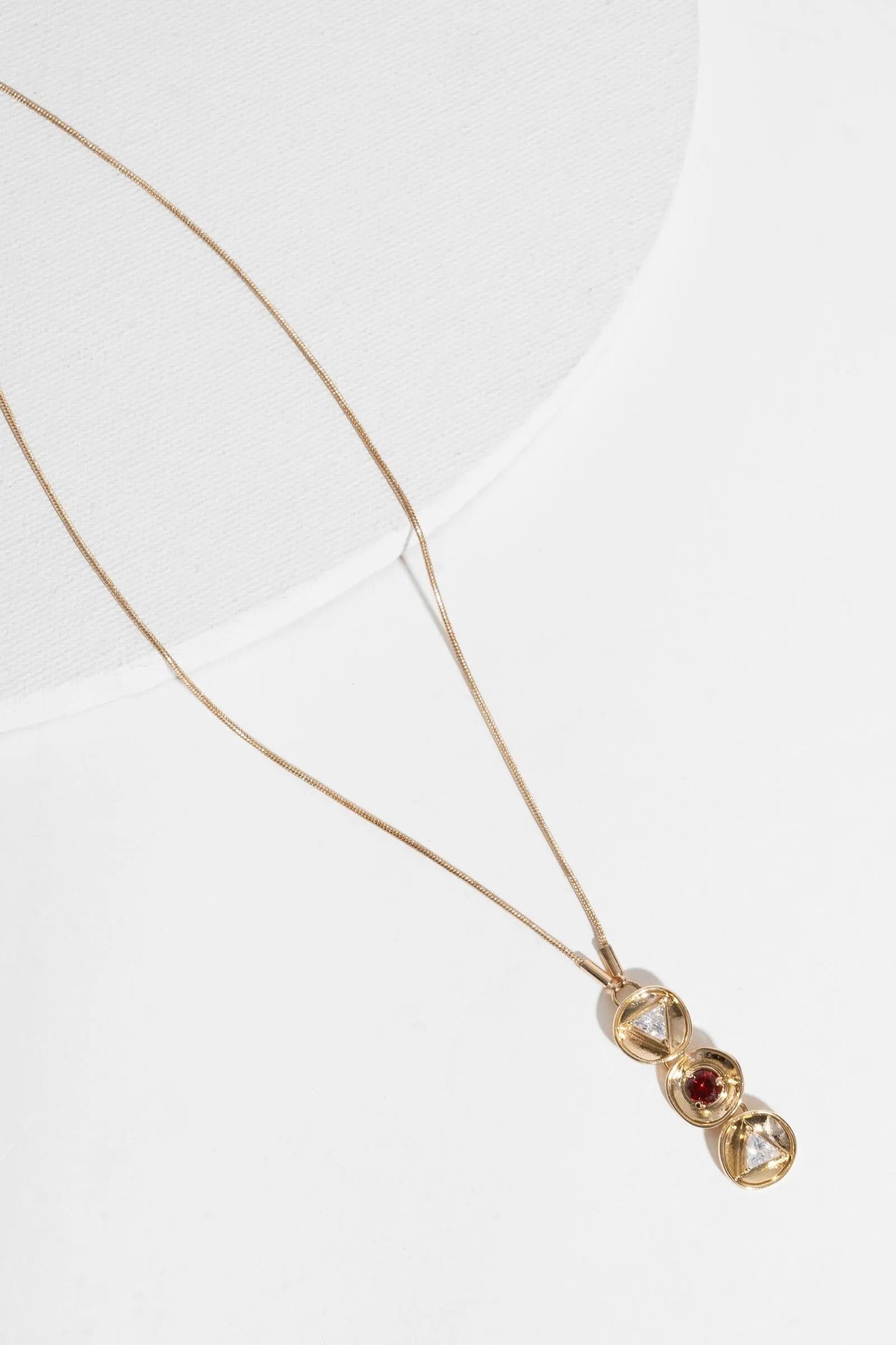 Three Charm Gold Plate Pendant Necklace