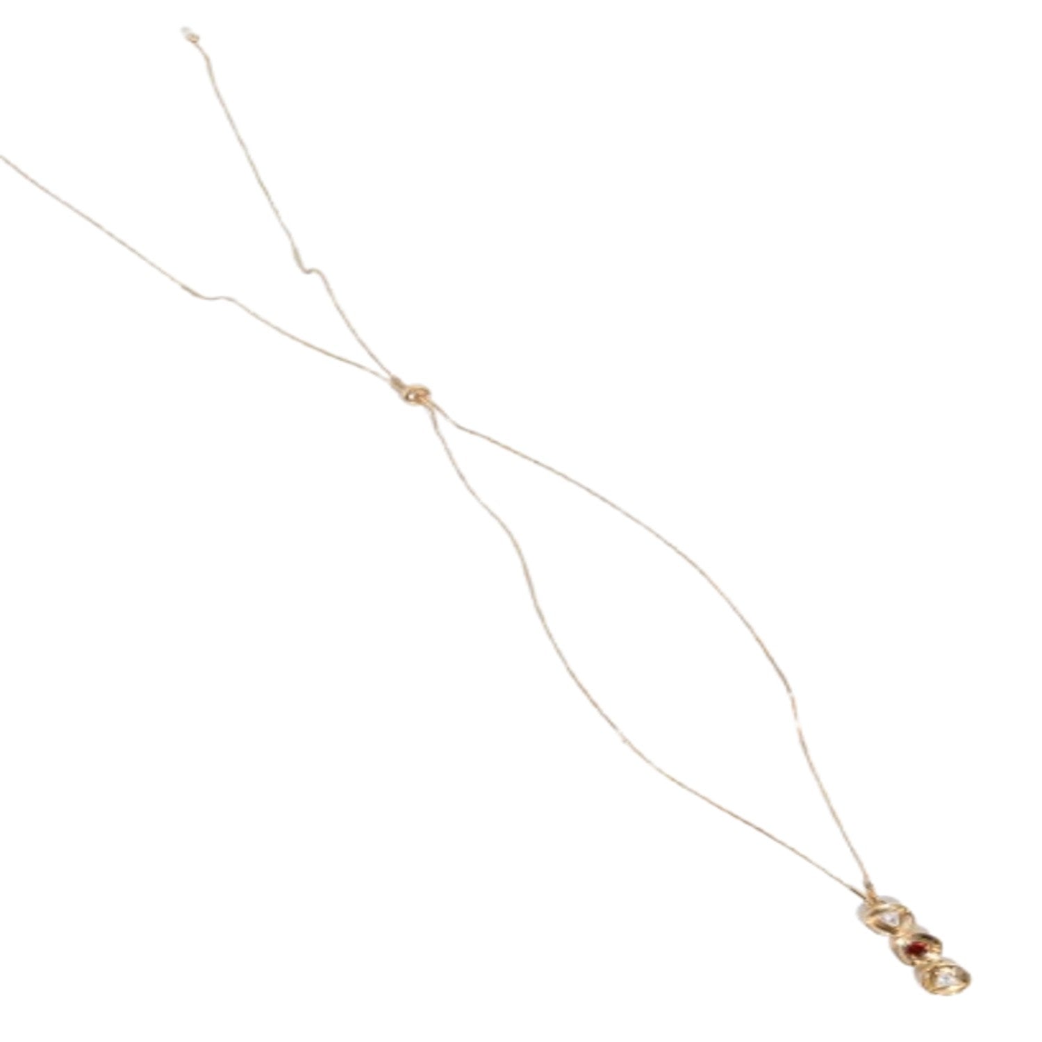 Three Charm Gold Plate Pendant Necklace