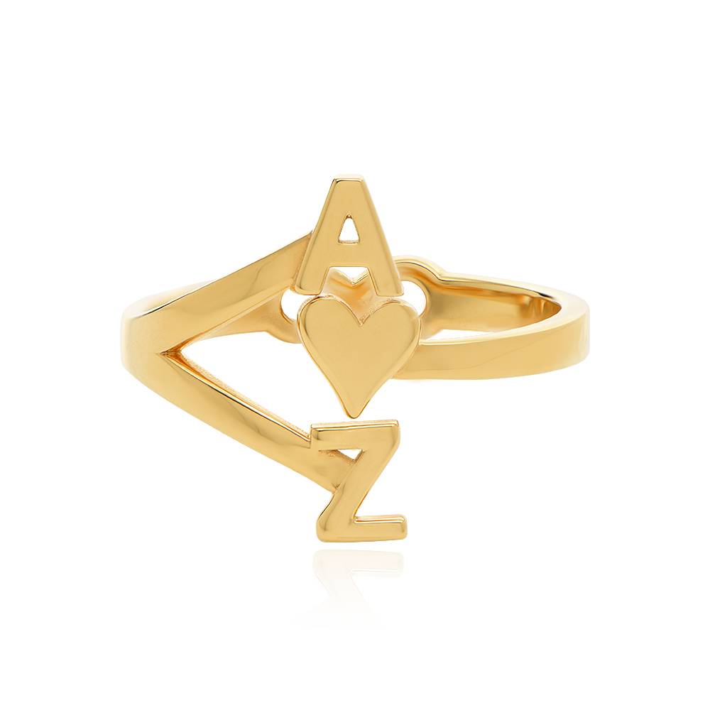 Three Initial Infinity Ring in 18K Gold Plating