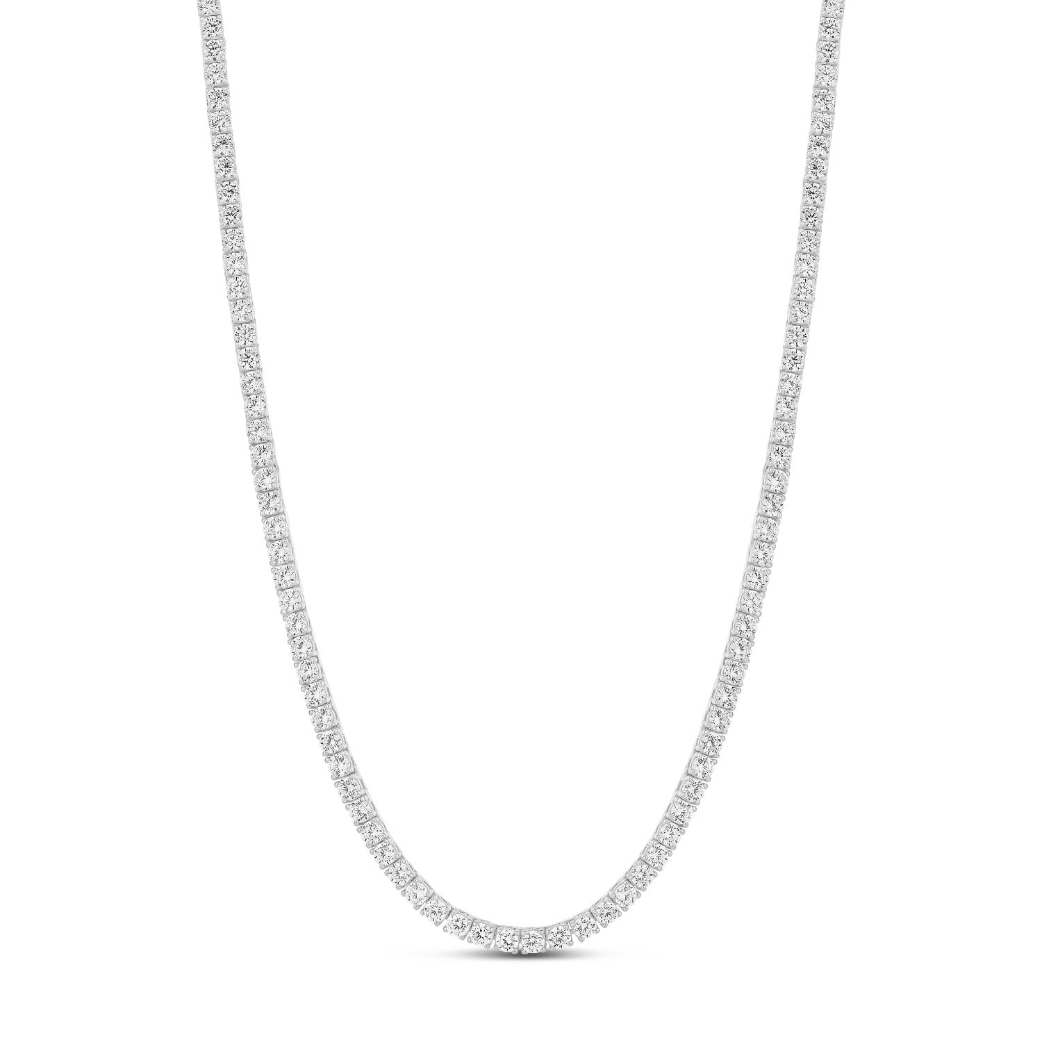 Three Mm Classic Tennis Necklace - Silver