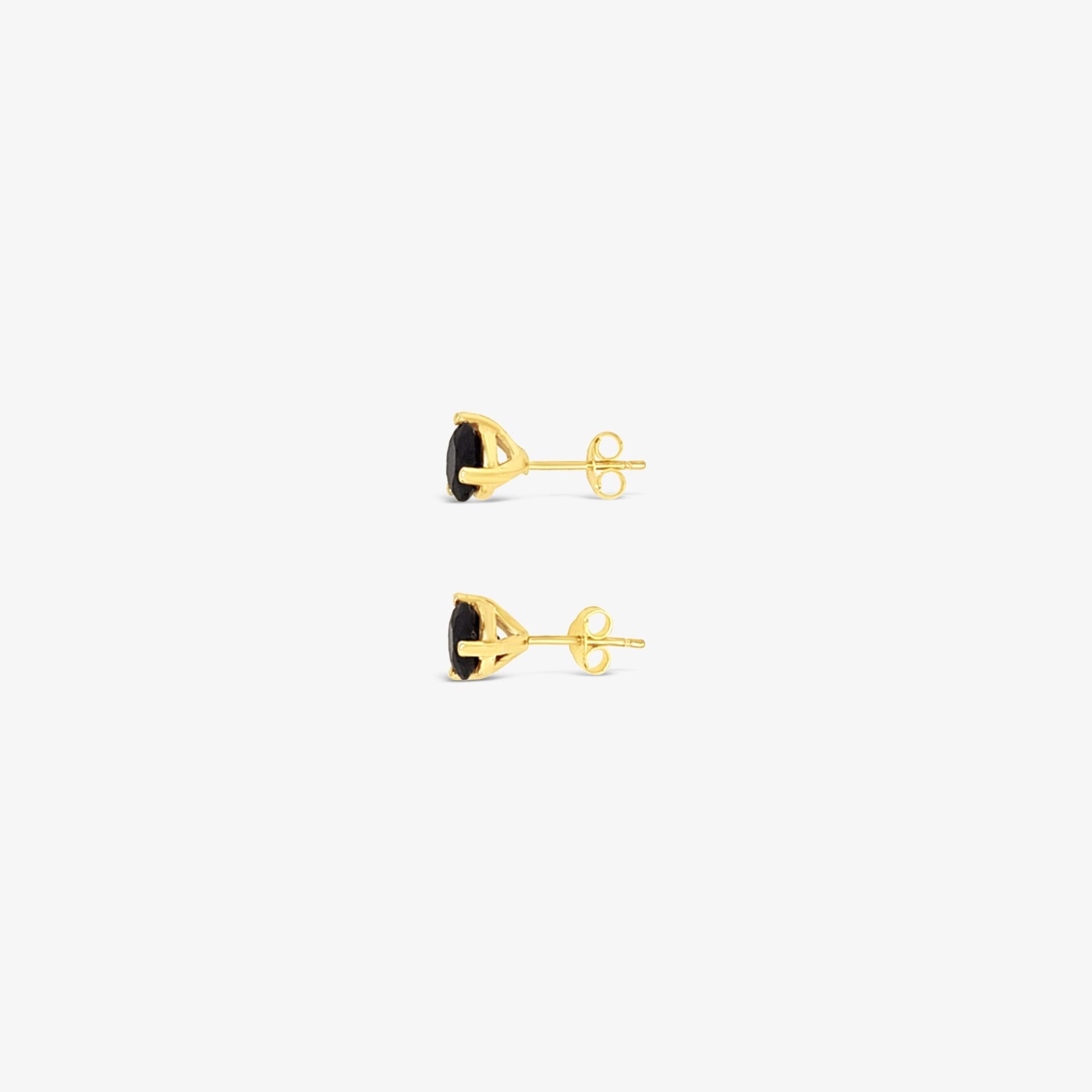 Three Prong Martini Tree Mm Black Studs - 10K Gold