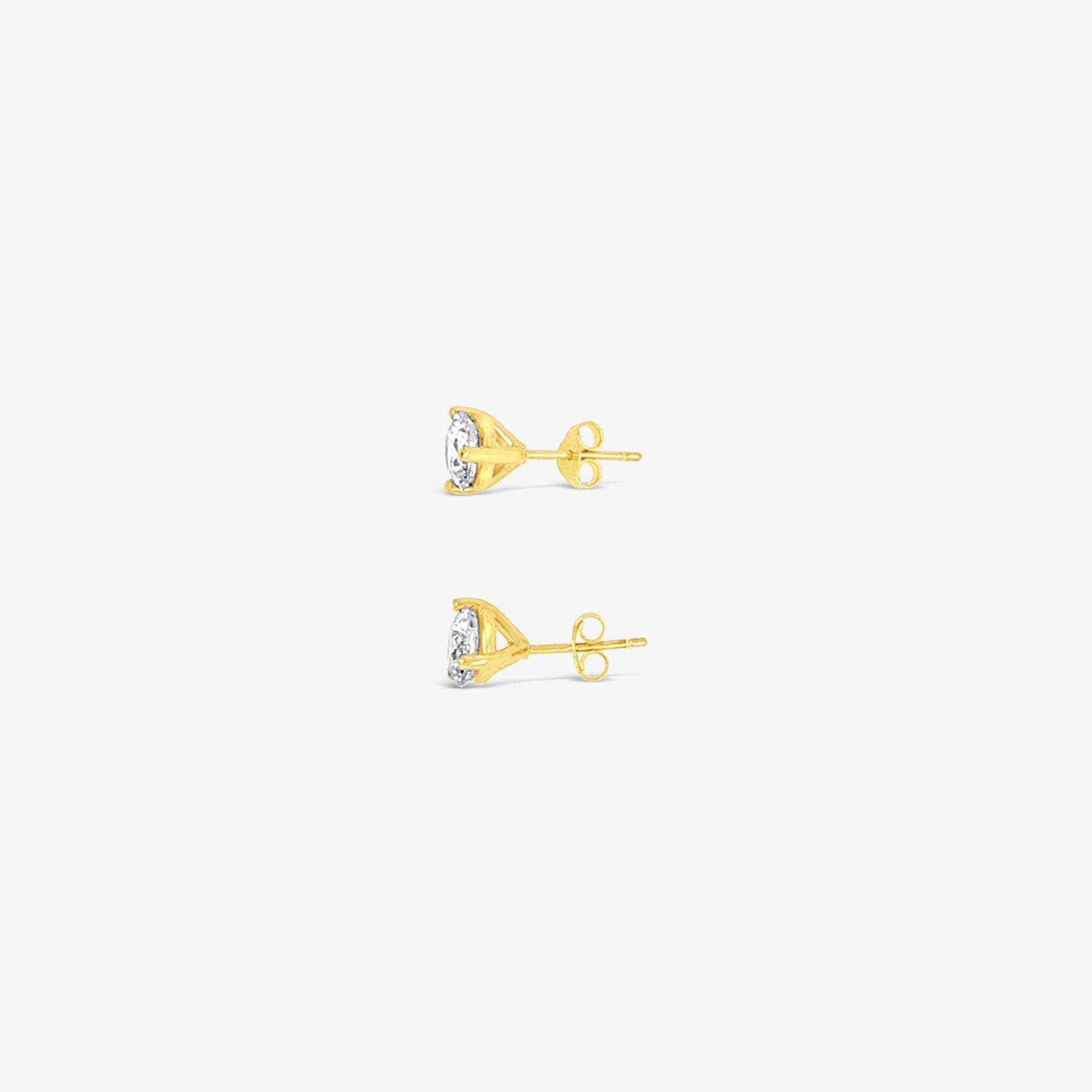 Three Prong Martini Tree Mm Studs - 10K Gold