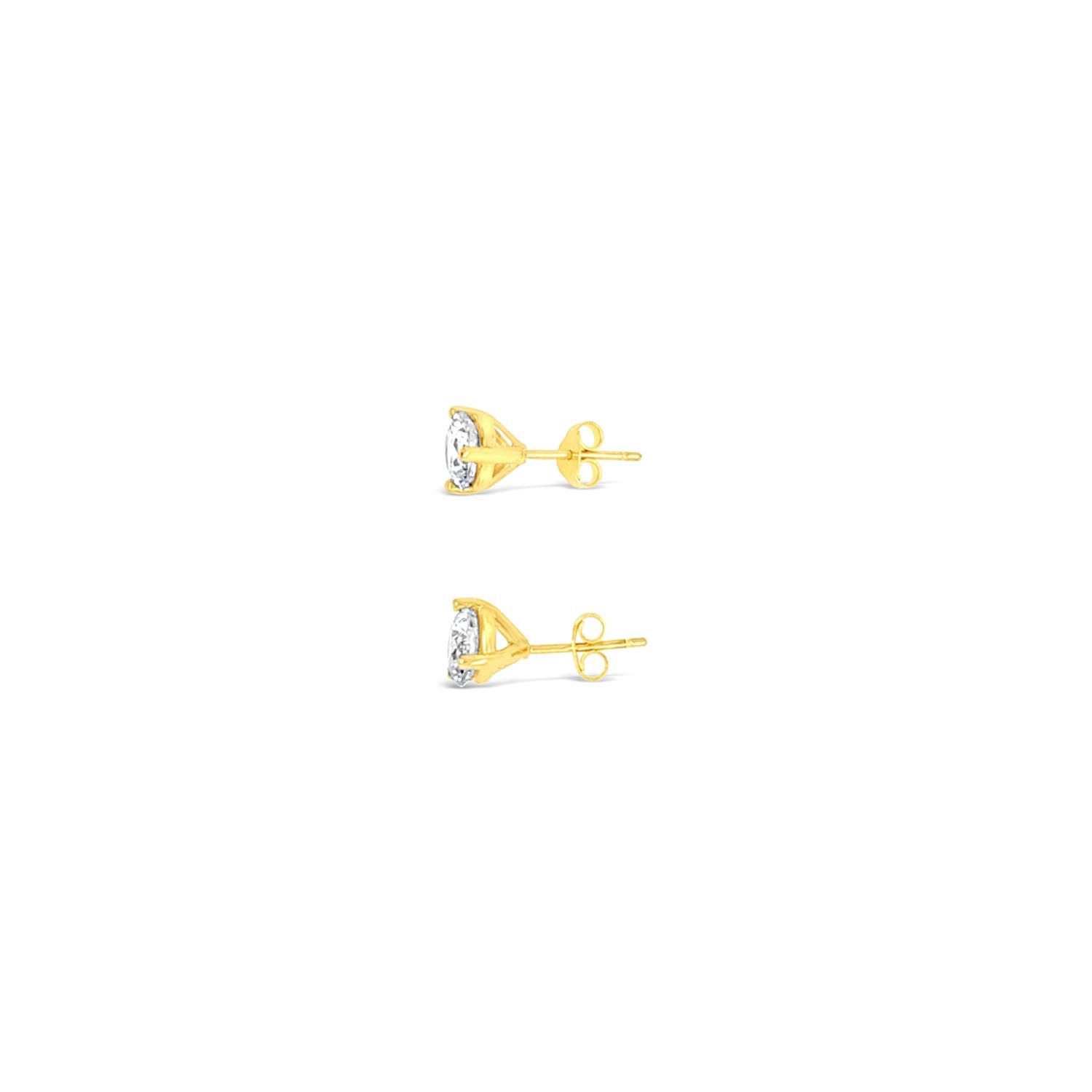 Three Prong Martini Four Mm Studs - 10K Gold