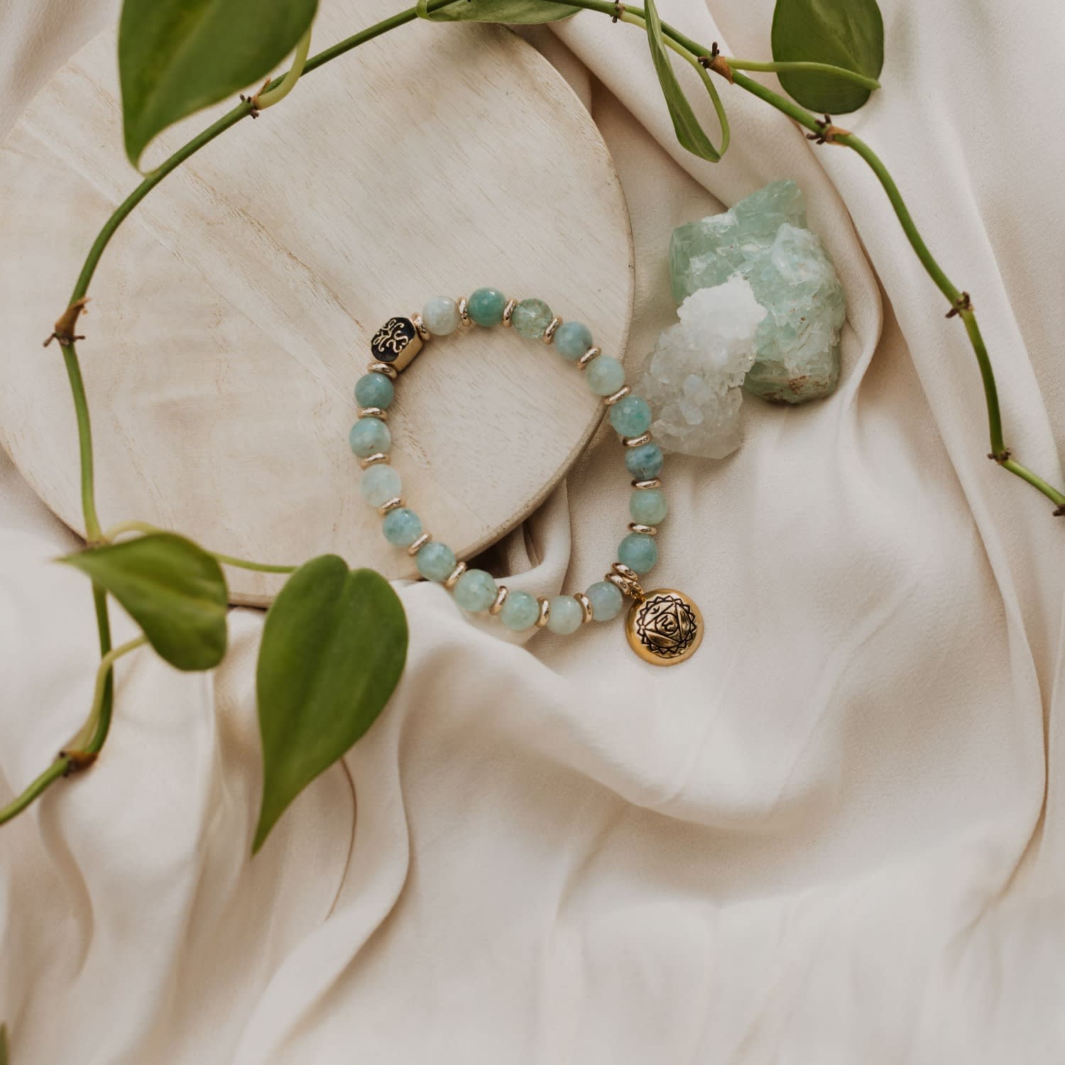 Throat Chakra Aquamarine Activation Stretch Bracelet