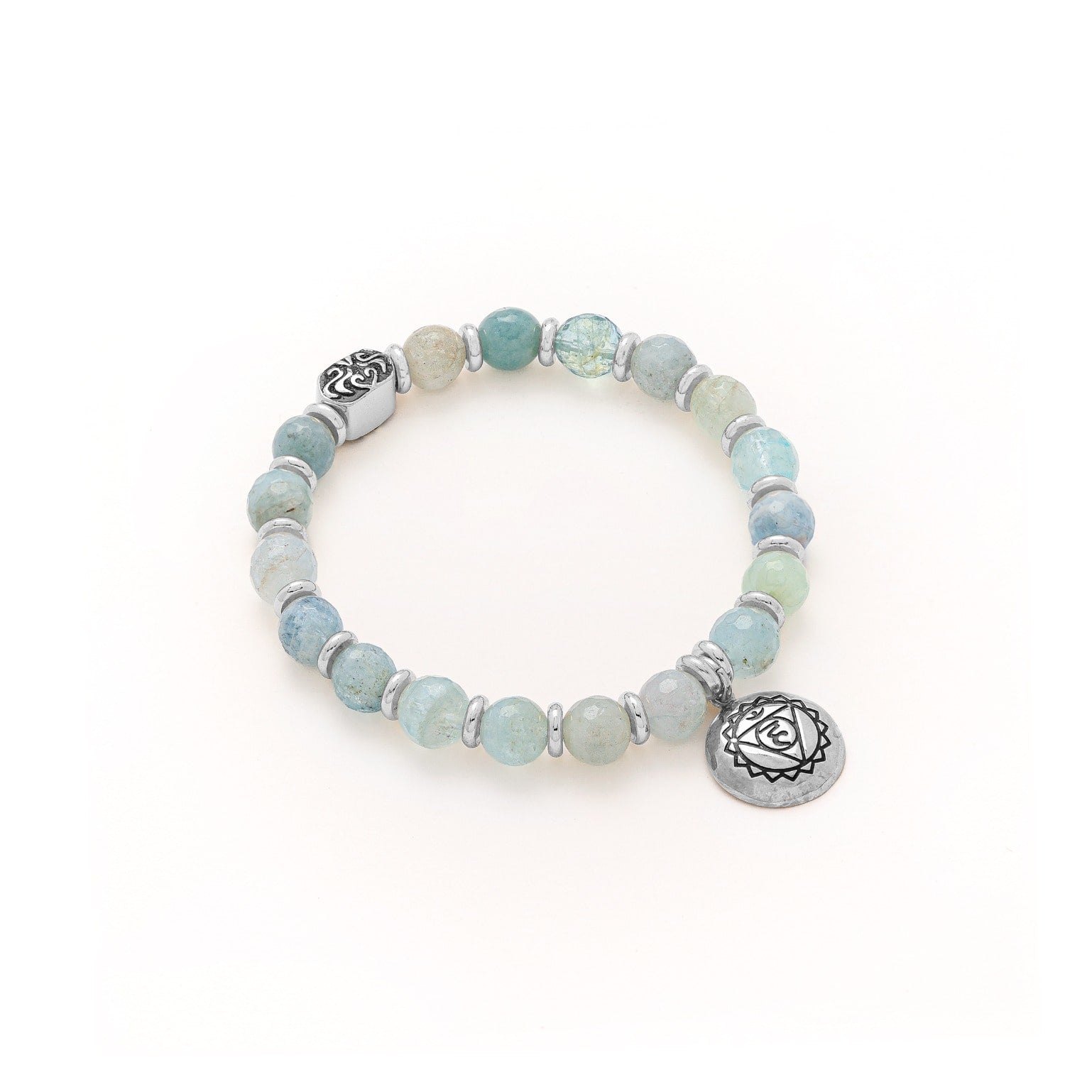 Throat Chakra Aquamarine Activation Stretch Bracelet
