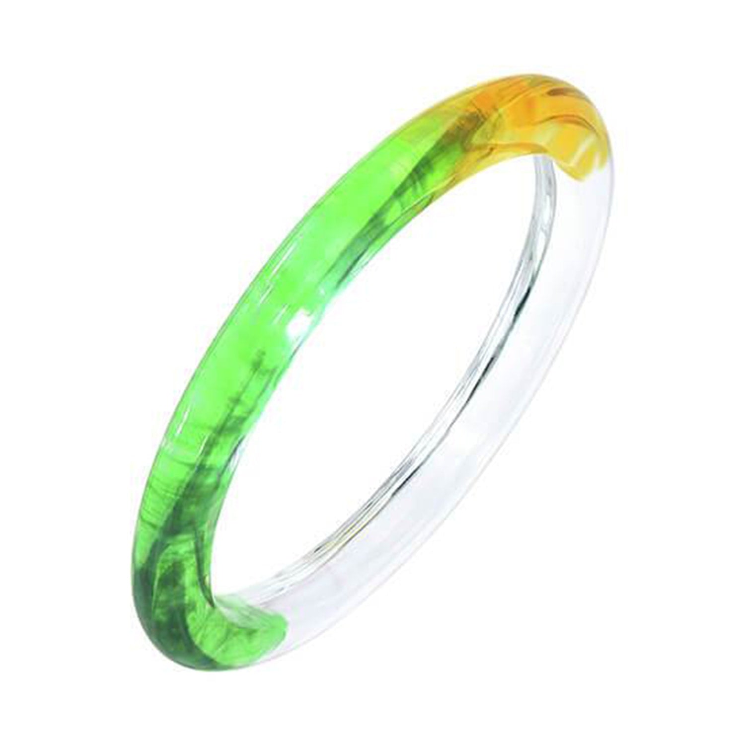 Tie Dye Slip On Bangle In Green And Yellow