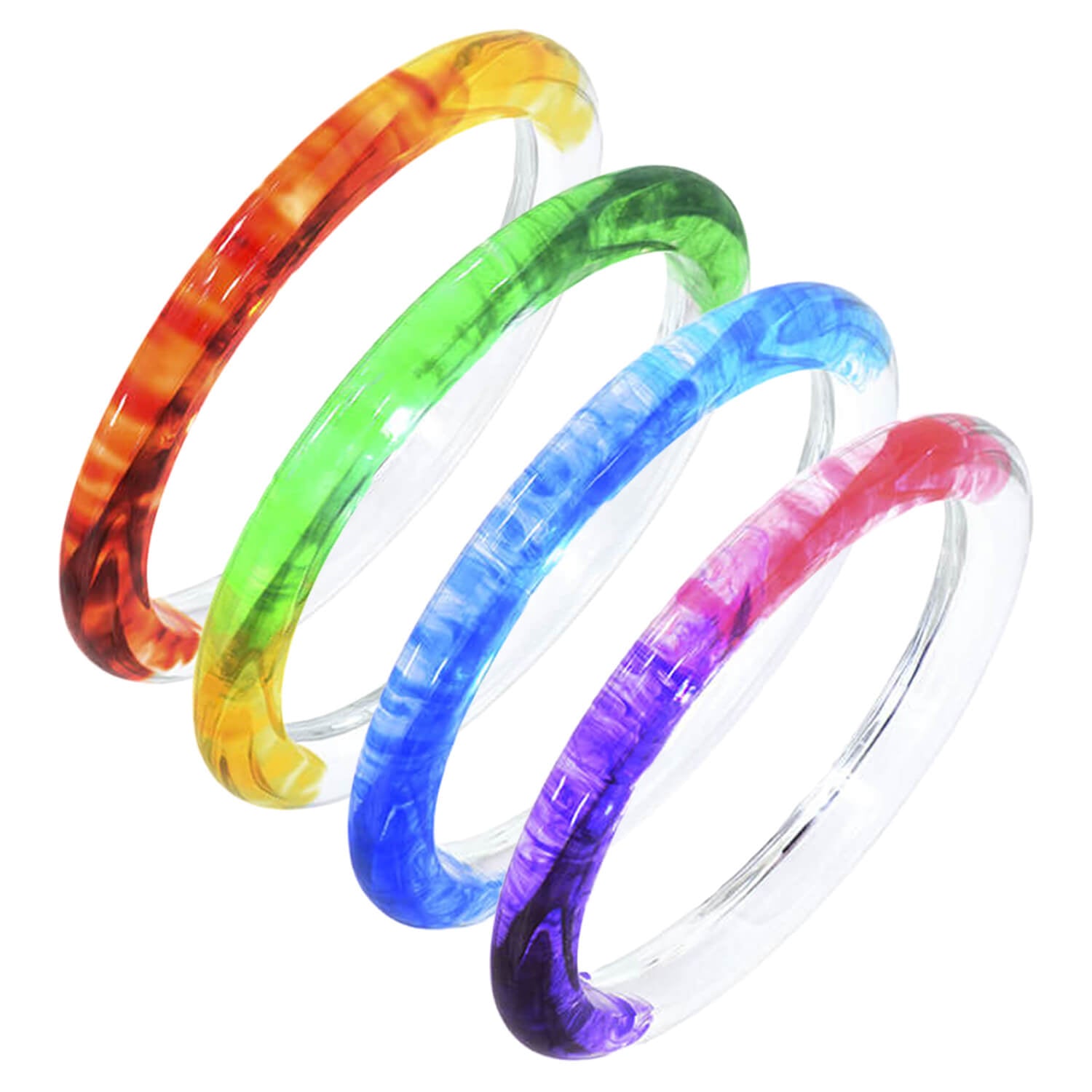 Tie Dye Slip On Bangle In Purple And Pink