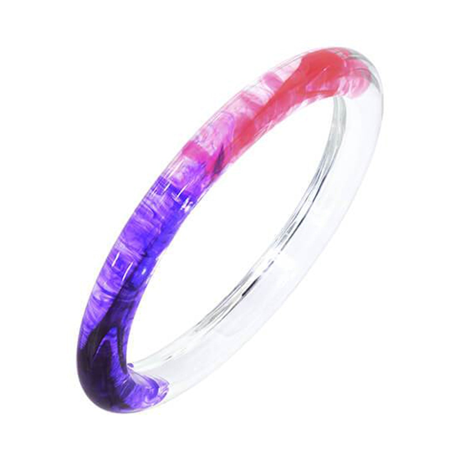 Tie Dye Slip On Bangle In Purple And Pink