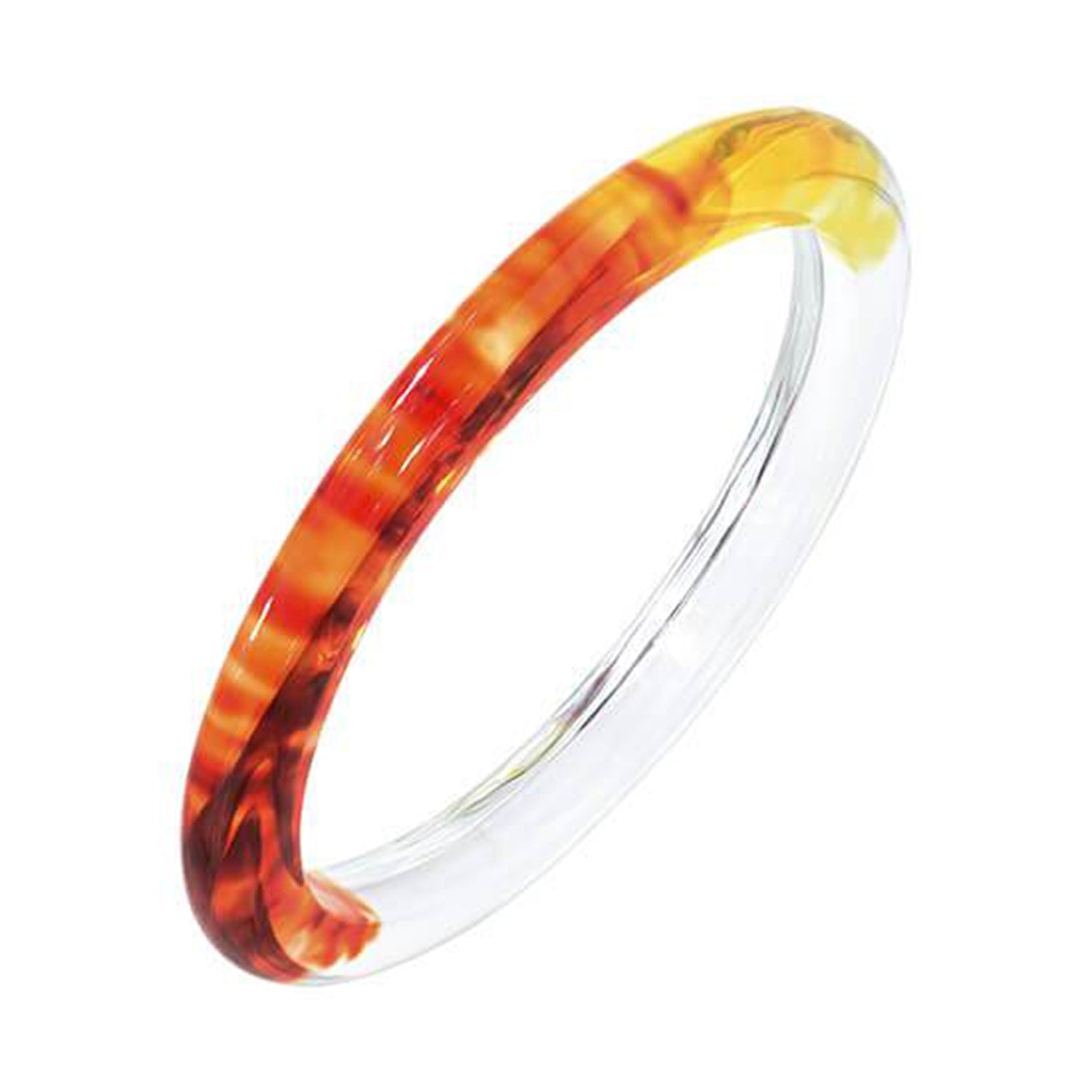 Tie Dye Slip On Bangle In Red And Yellow