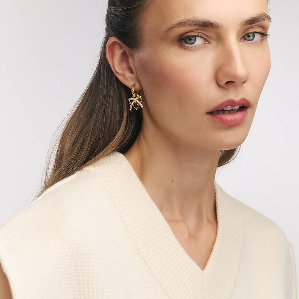 Tied To You Hoop Bow Earrings in Vermeil