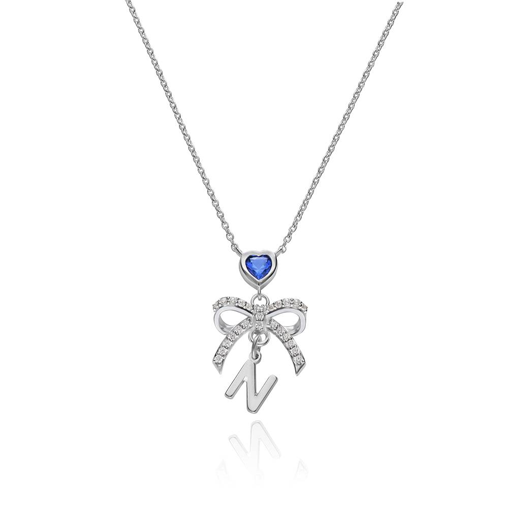Bow Initial Necklace in Sterling Silver