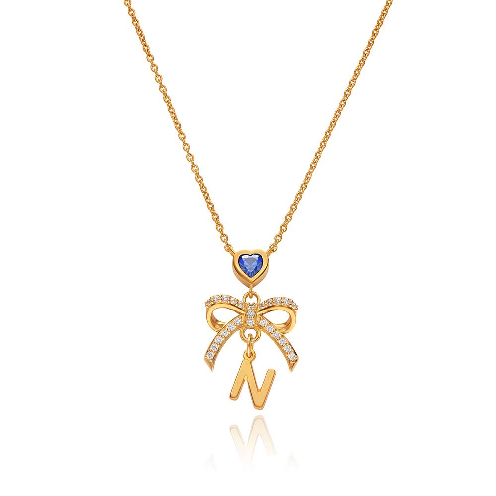 Bow Initial Necklace in Vermeil