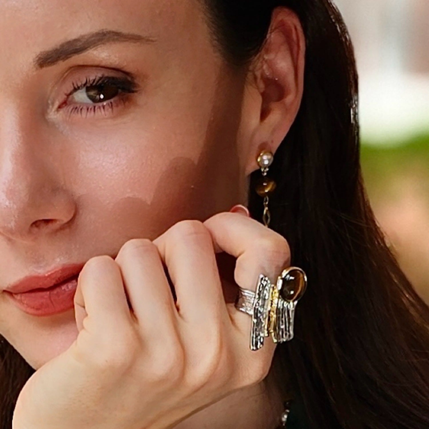 Tiger Eye Stone Statement Ring