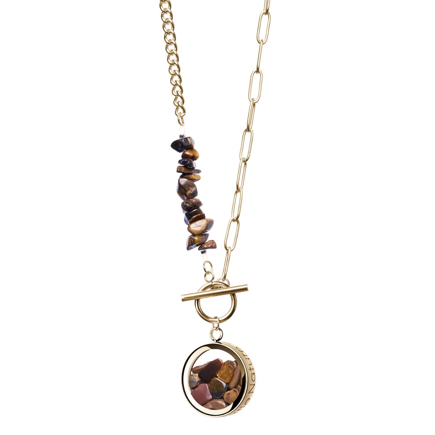 Tiger's Eye Necklace – With Gold Plated Toggle Clasp Beaded Chain - Tiger's Eye Jewelry -Birthstone Necklace -Leo Zodiac