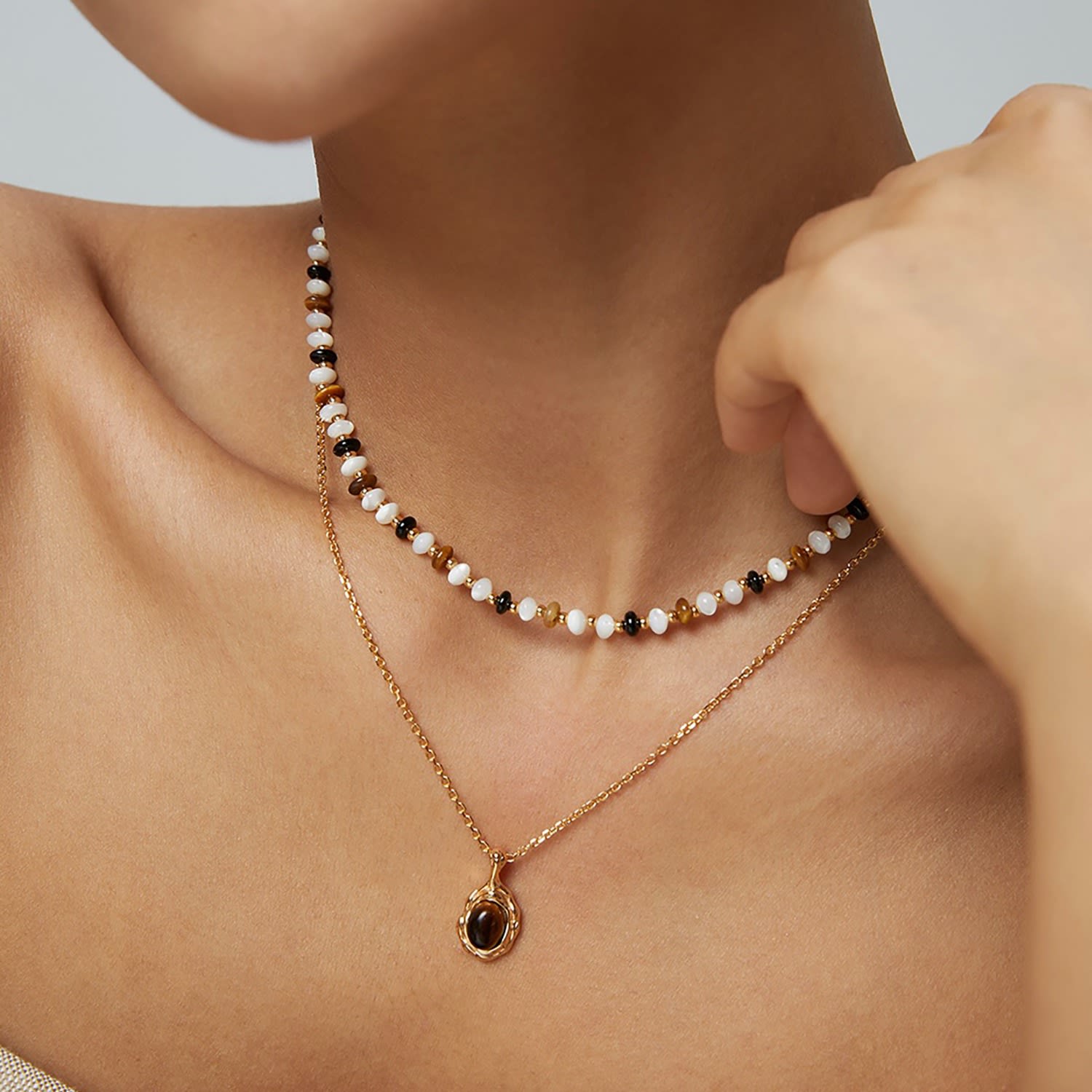 Tigereye Gemstone Mixed Necklace