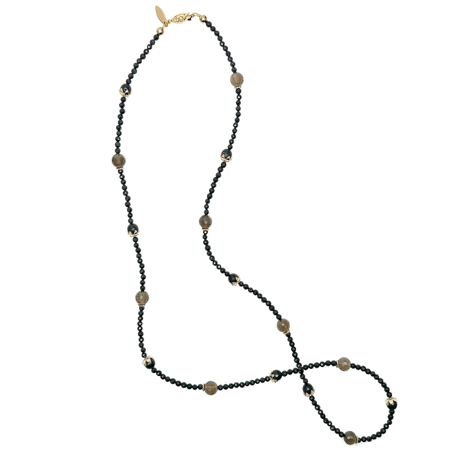 Timeless Black Obsidian And Smoky Multi-Way Necklace