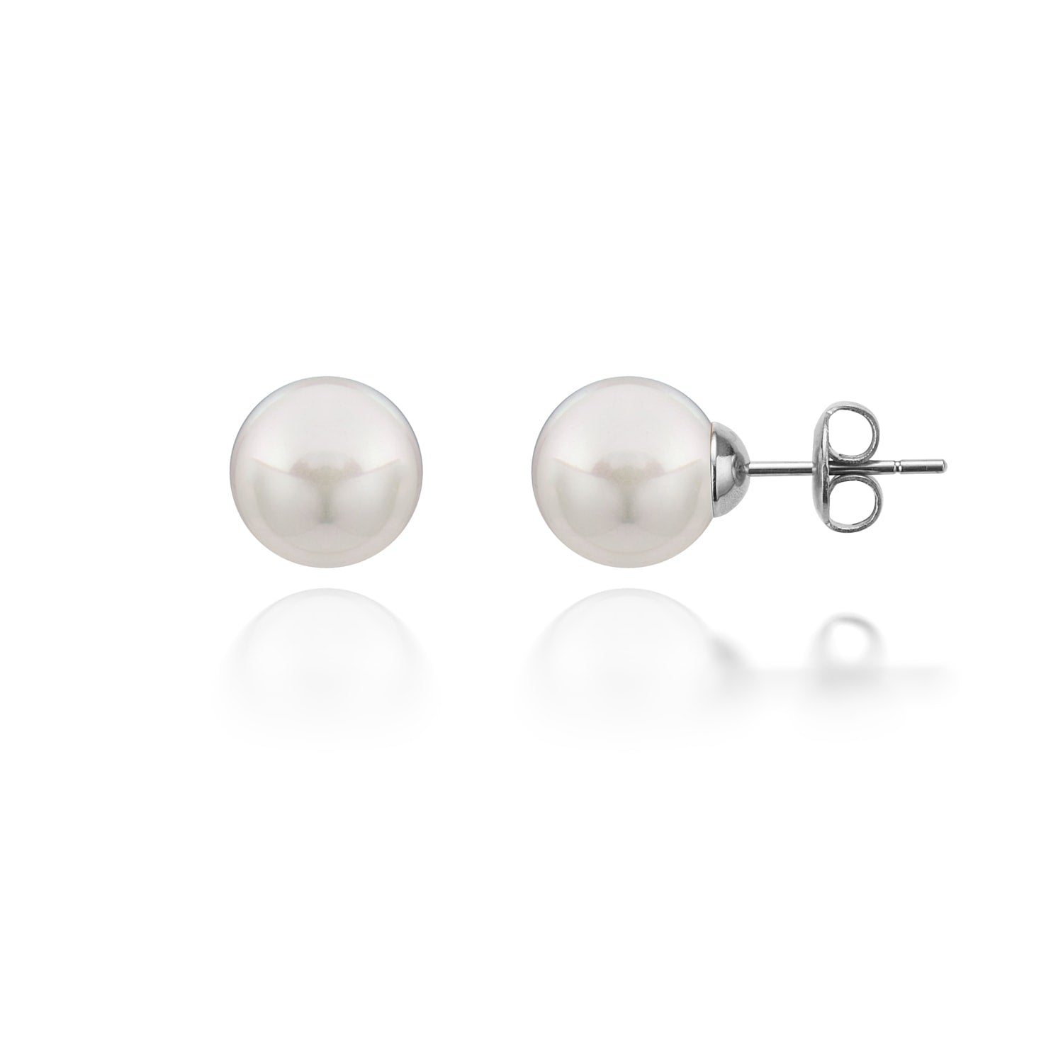 Timeless For Me Pearl Stud Earrings - Silver