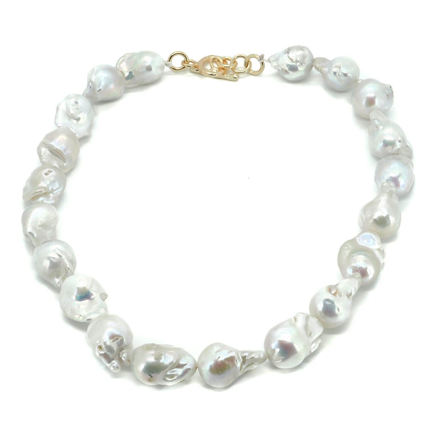 Timeless Grace Baroque Pearl Necklace - White