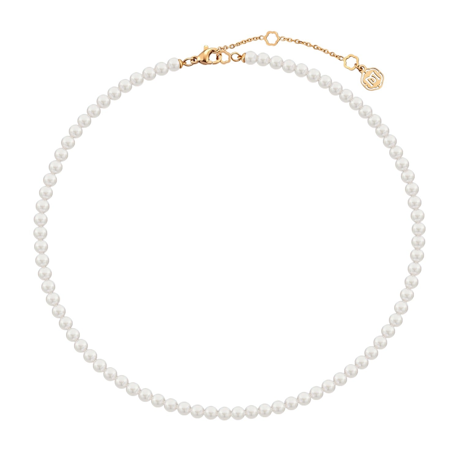 Timeless Only Me String Beaded Pearl Necklace - Gold, 4Mm