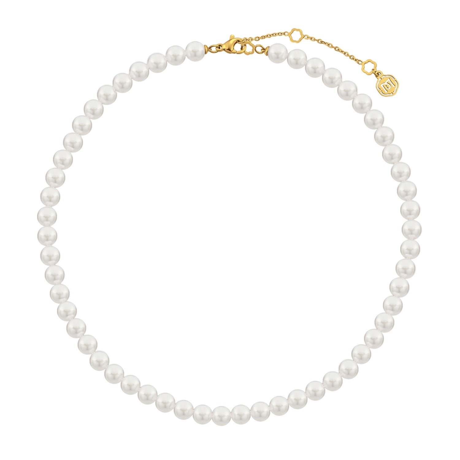 Timeless Only Me String Beaded Pearl Necklace - Gold, 6Mm