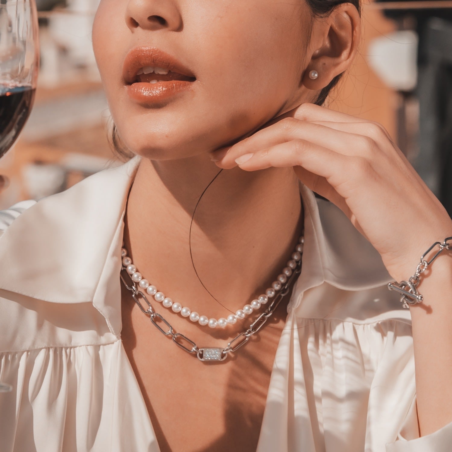 Timeless Only Me String Beaded Pearl Necklace - Gold, 6Mm