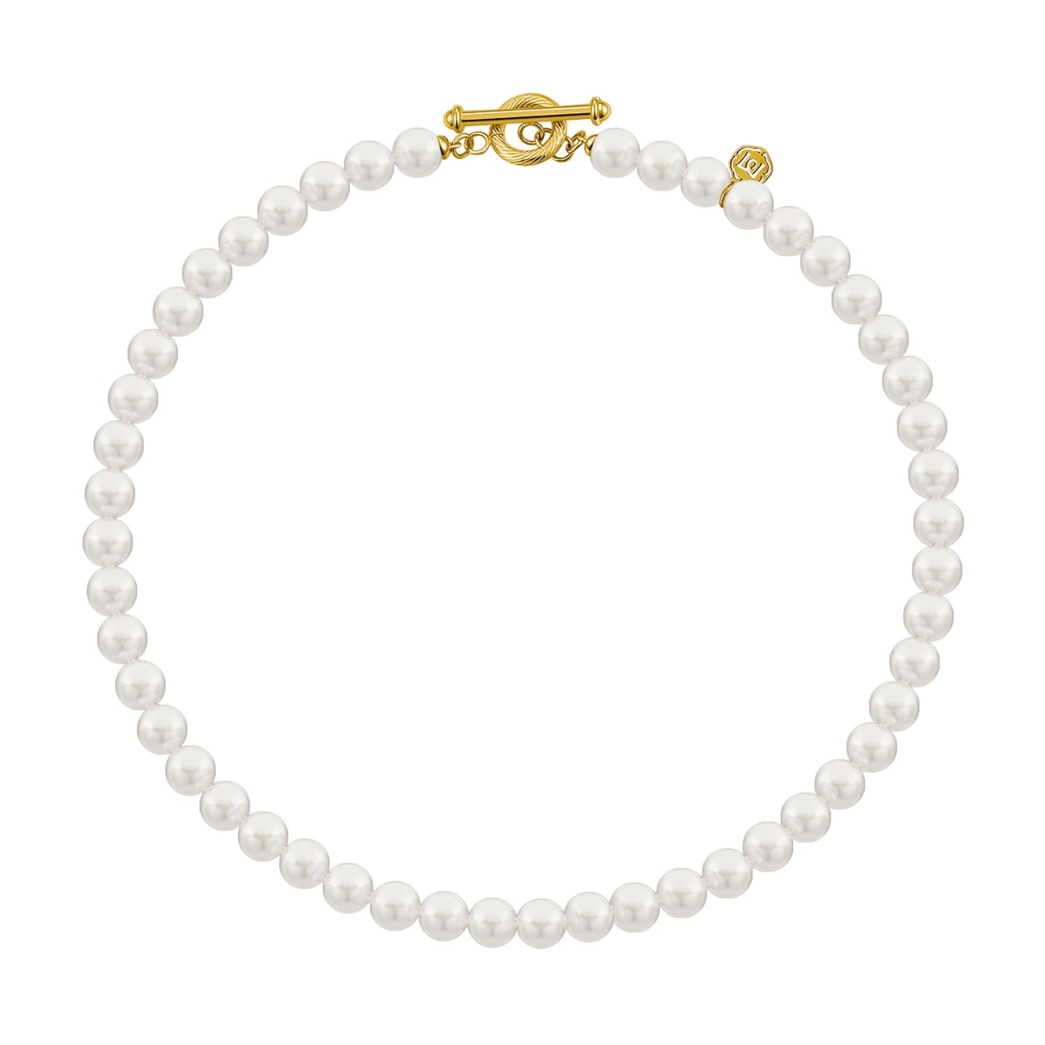 Timeless Only Me String Beaded Pearl Necklace - Gold, 8Mm