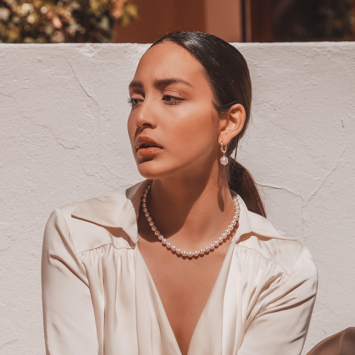 Timeless Only Me String Beaded Pearl Necklace - Gold, 4Mm