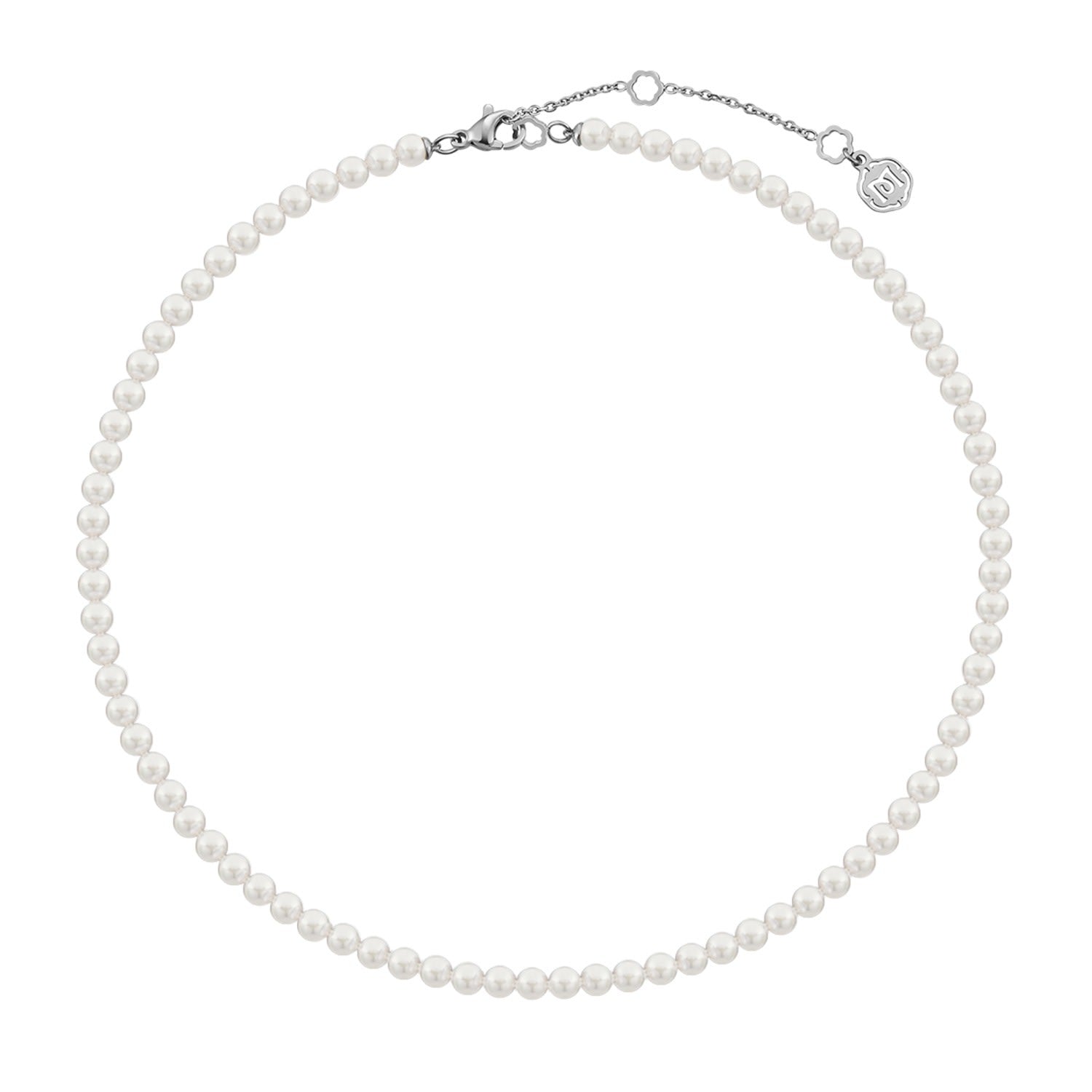 Timeless Only Me String Beaded Pearl Necklace - Silver, 4Mm