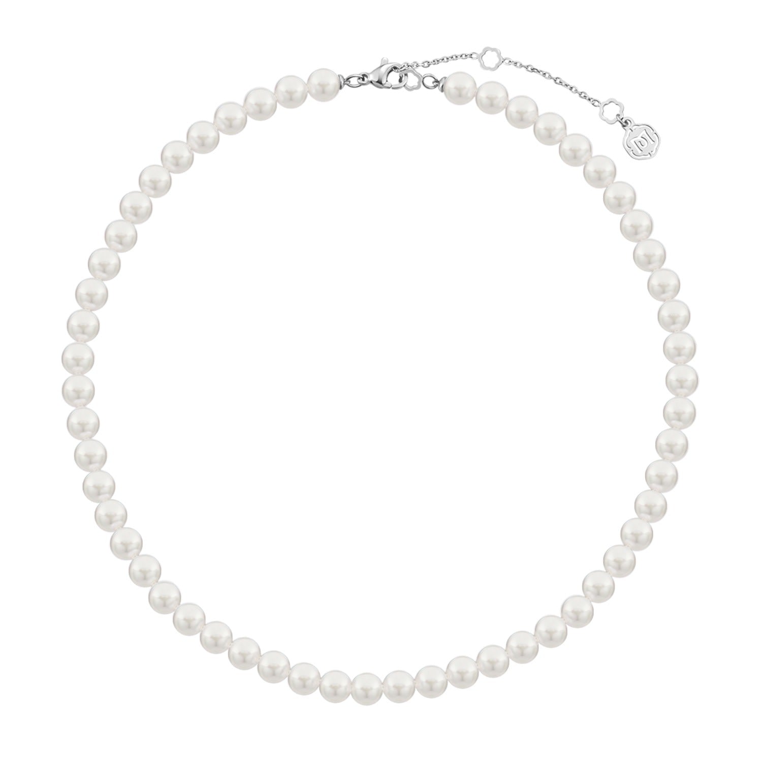 Timeless Only Me String Beaded Pearl Necklace - Silver, 6Mm