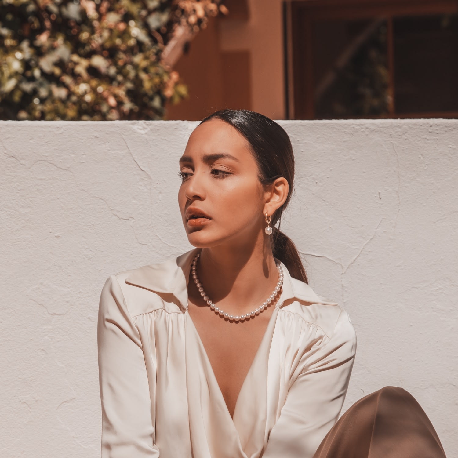 Timeless Only Me String Beaded Pearl Necklace - Silver, 4Mm