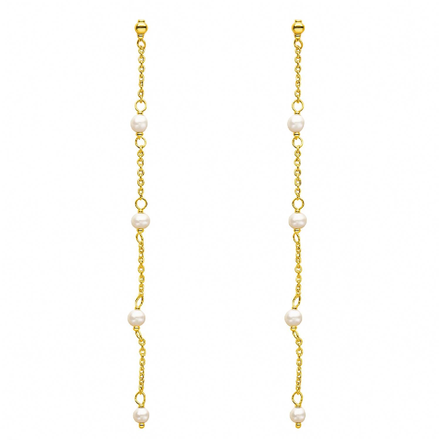 Eternal Pearl Grace: Sterling Silver Or Gold-Plated Drop Earrings