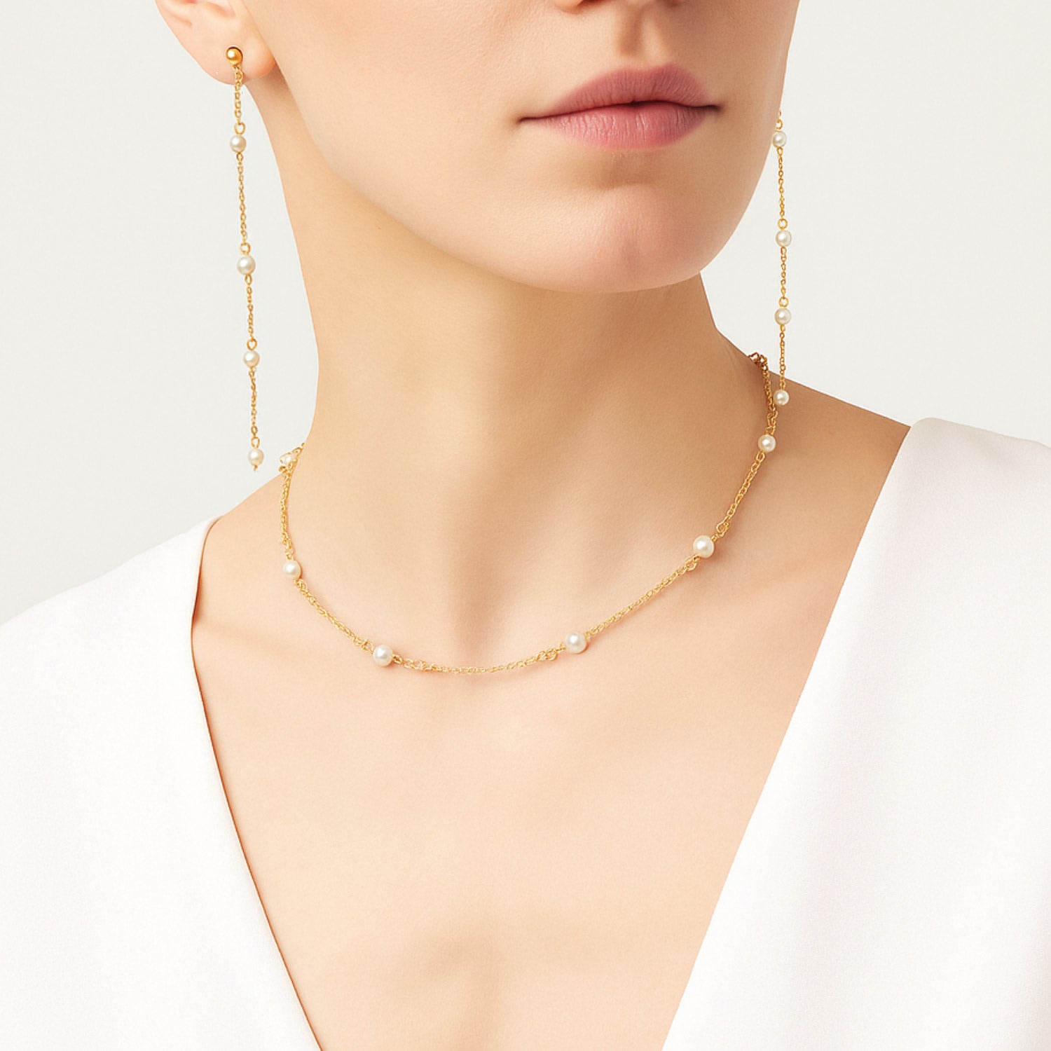 Eternal Pearl Grace: Sterling Silver Or Gold-Plated Drop Earrings