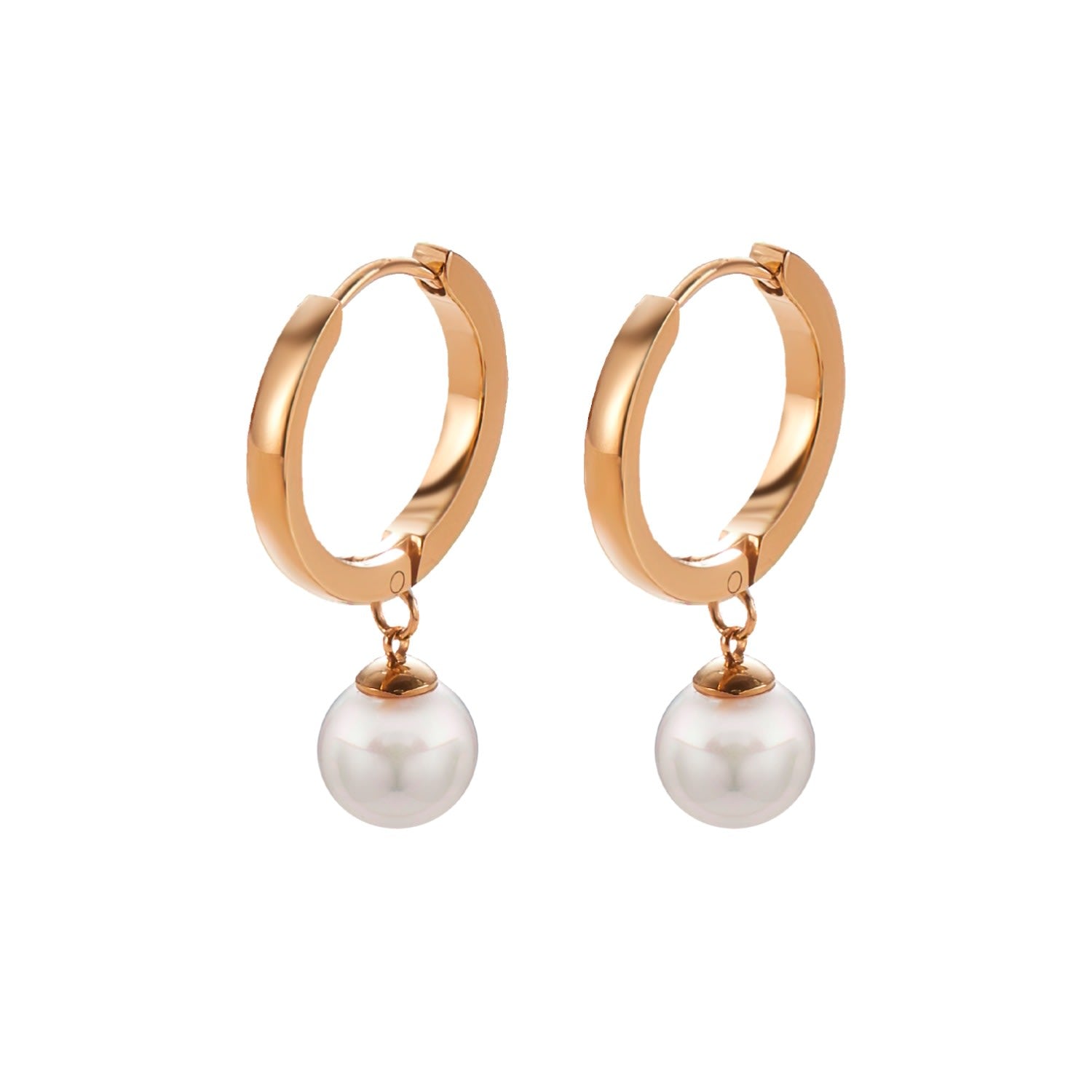 Timeless Pearl Huggies Earrings - Gold