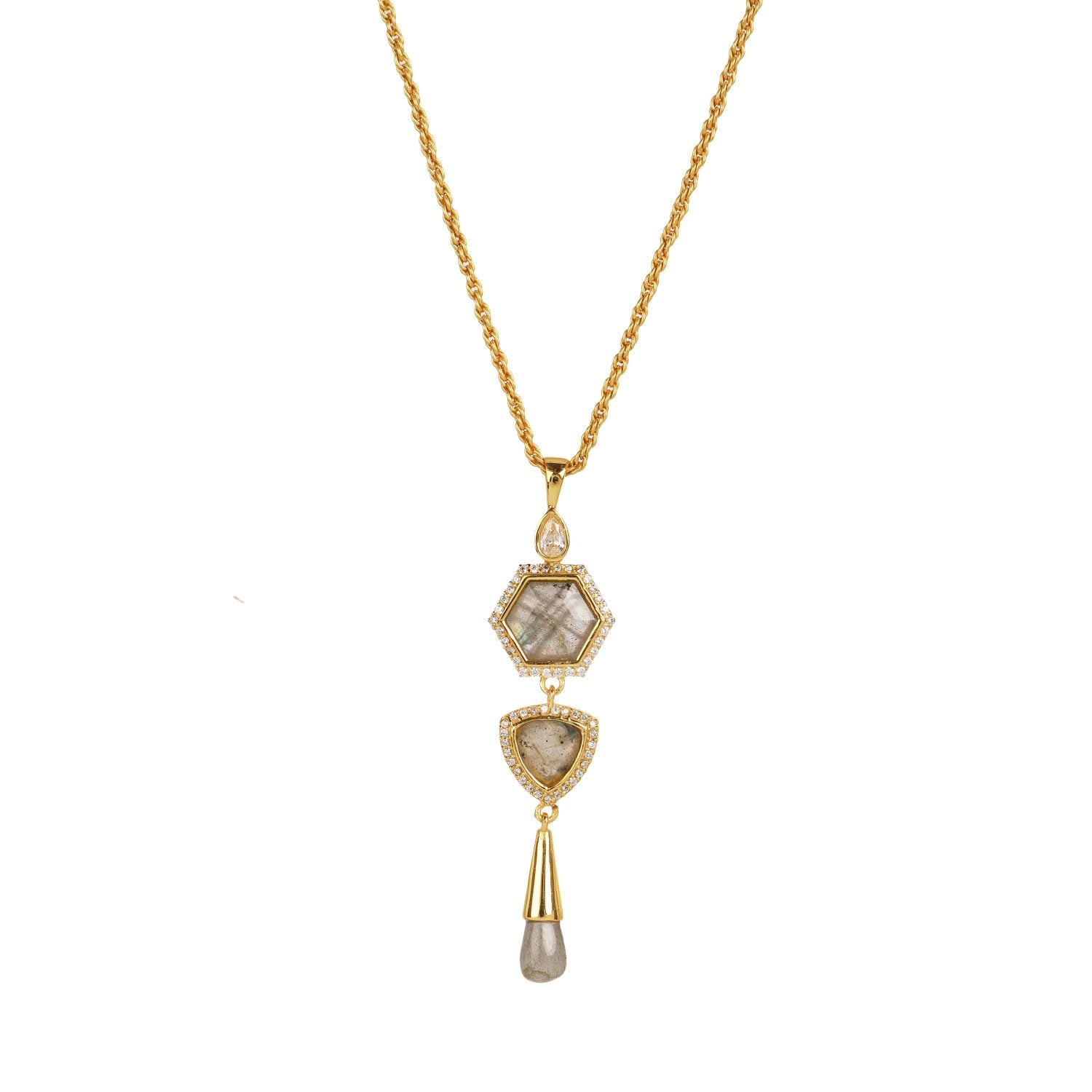 Labradorite & Cubic Zirconia Necklace