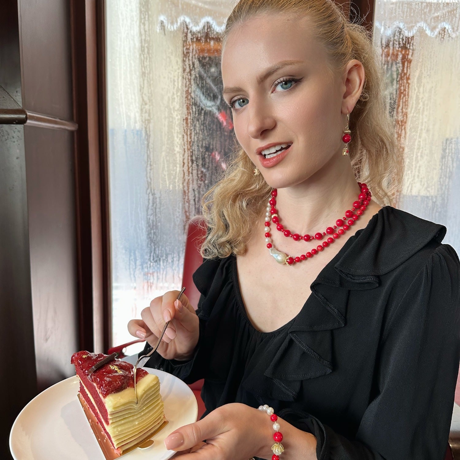 Timeless Red Bamboo Coral Choker