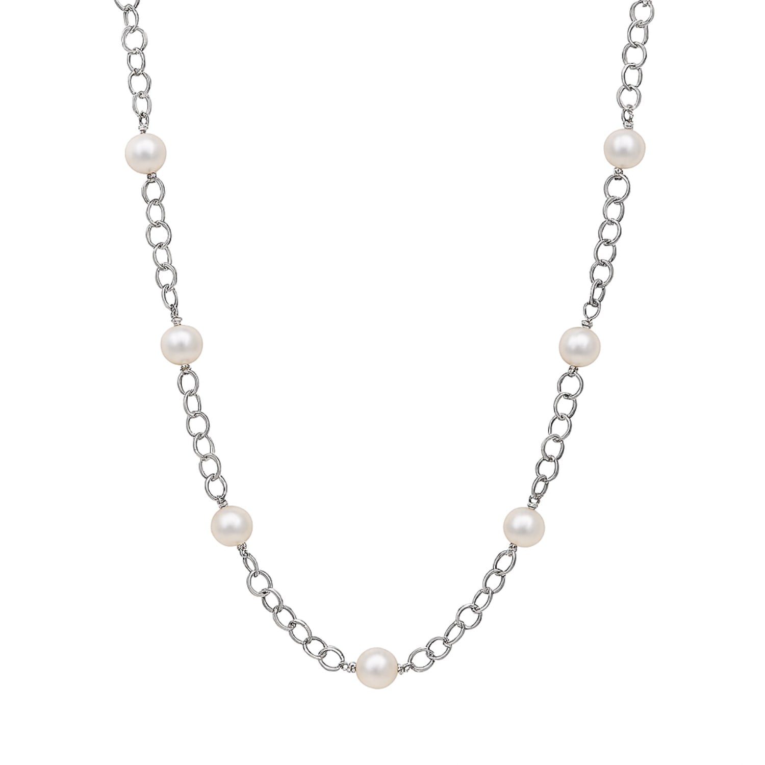 Timeless Simplicity – Sterling Silver Pearl Necklace