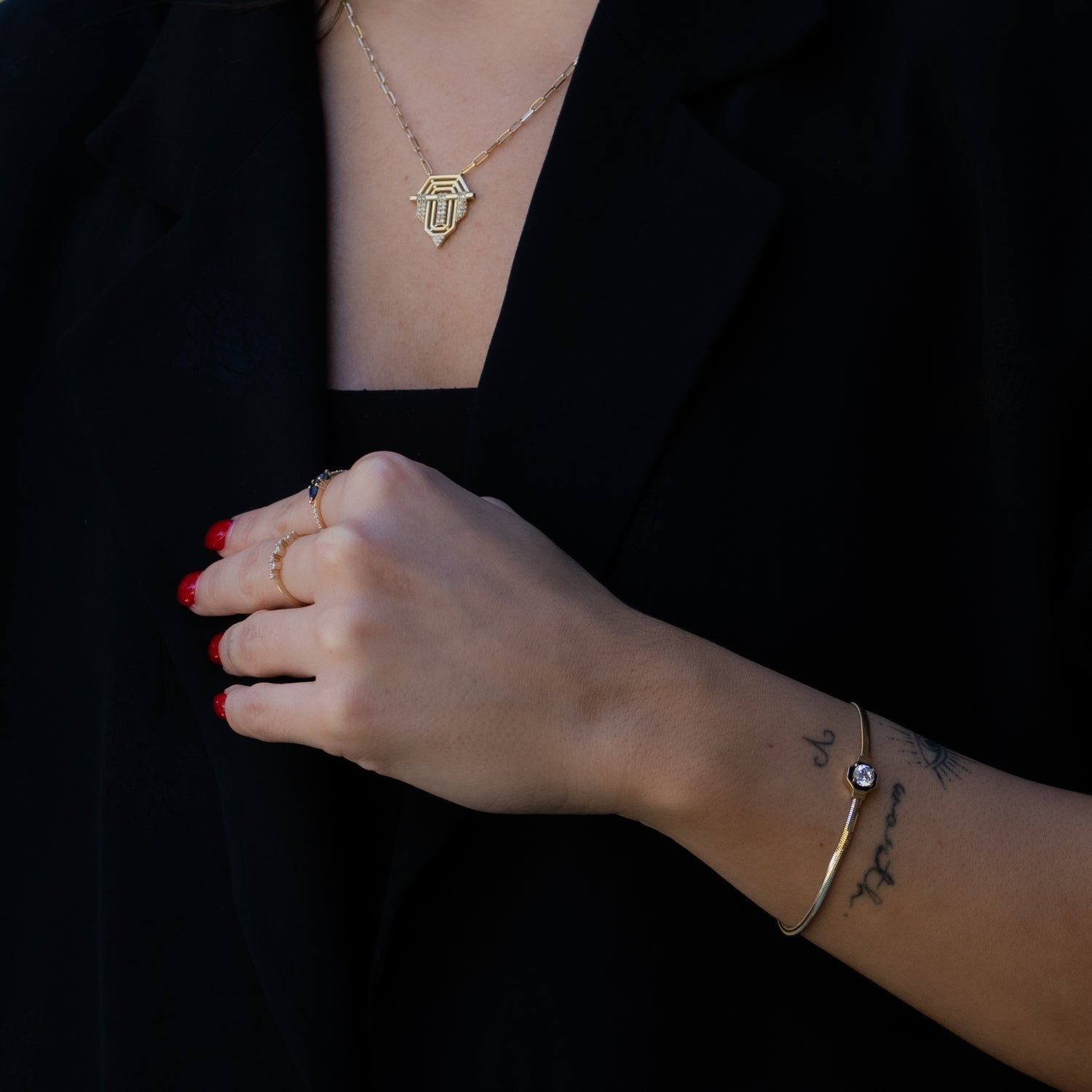 Timeless Spark Diamond Solid Gold Bracelet - Gold