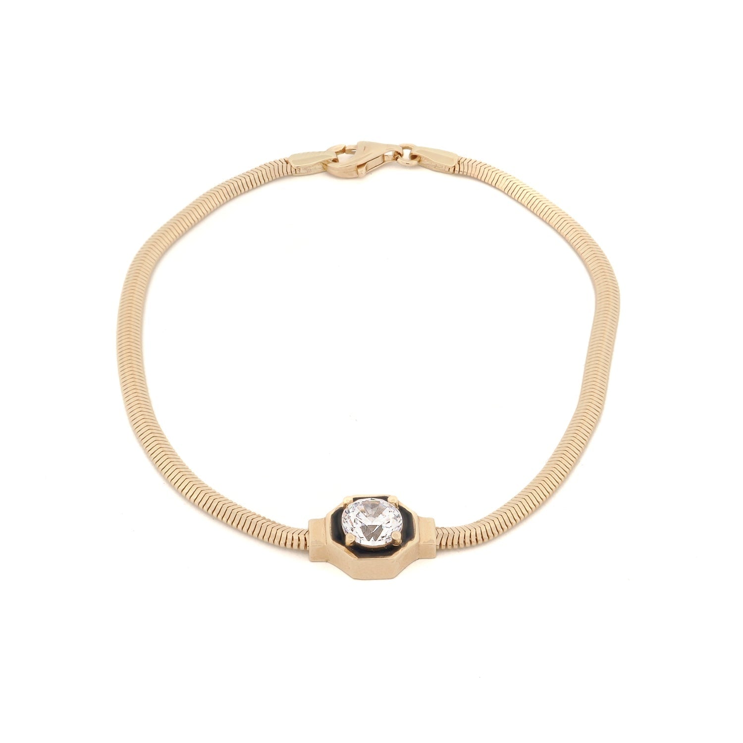 Timeless Spark Diamond Solid Gold Bracelet - Gold