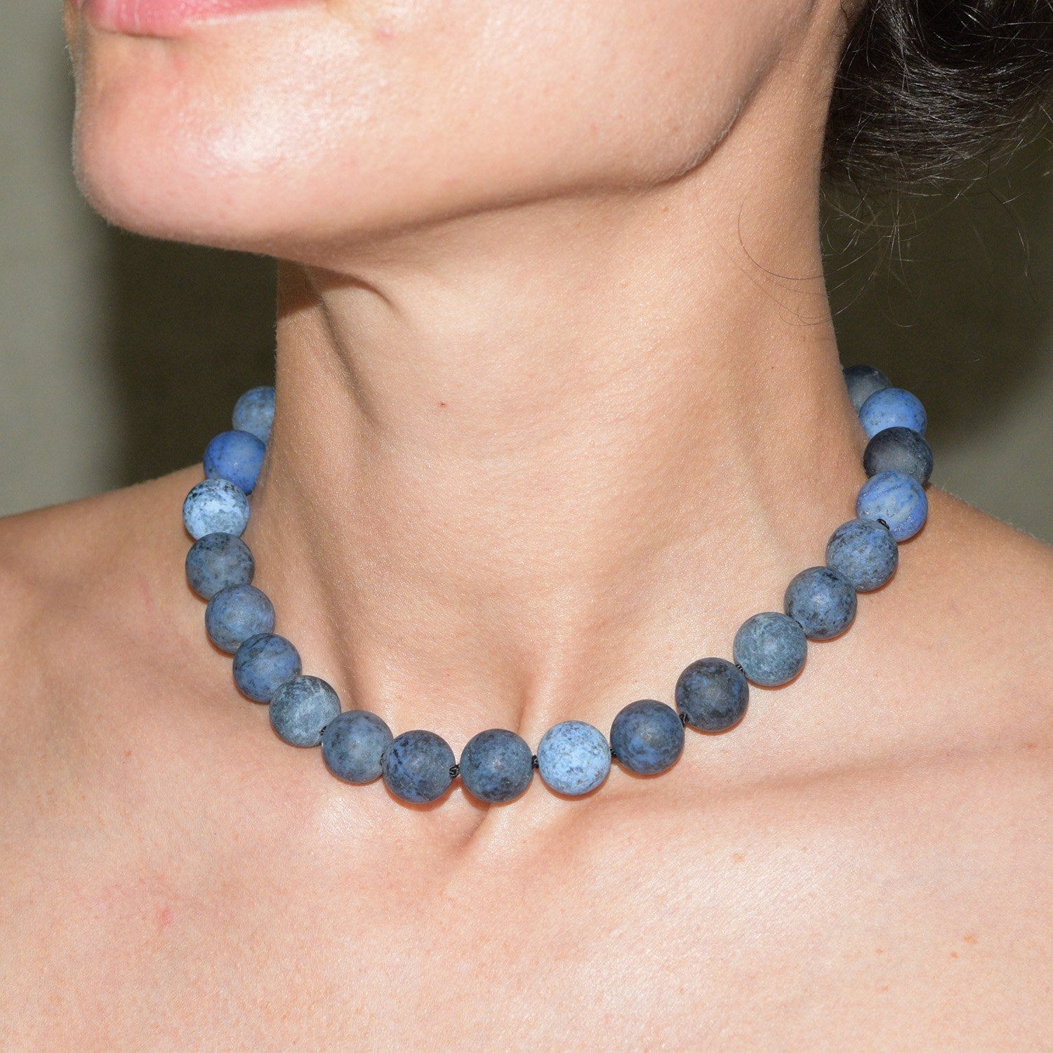 Tinta Deep Blue Dumorietite Beaded Necklace
