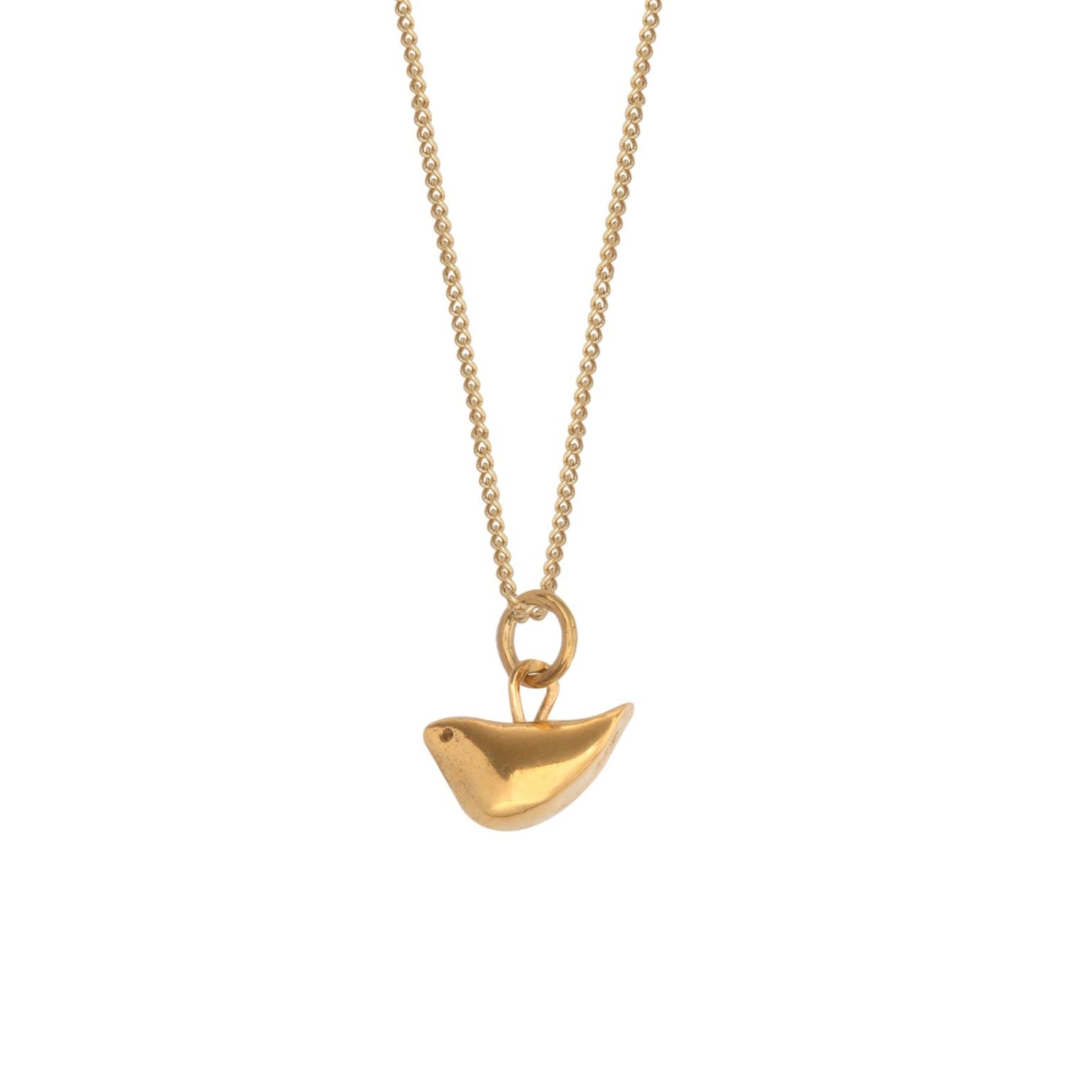 Mini Bird Pendant Necklace Gold Vermeil