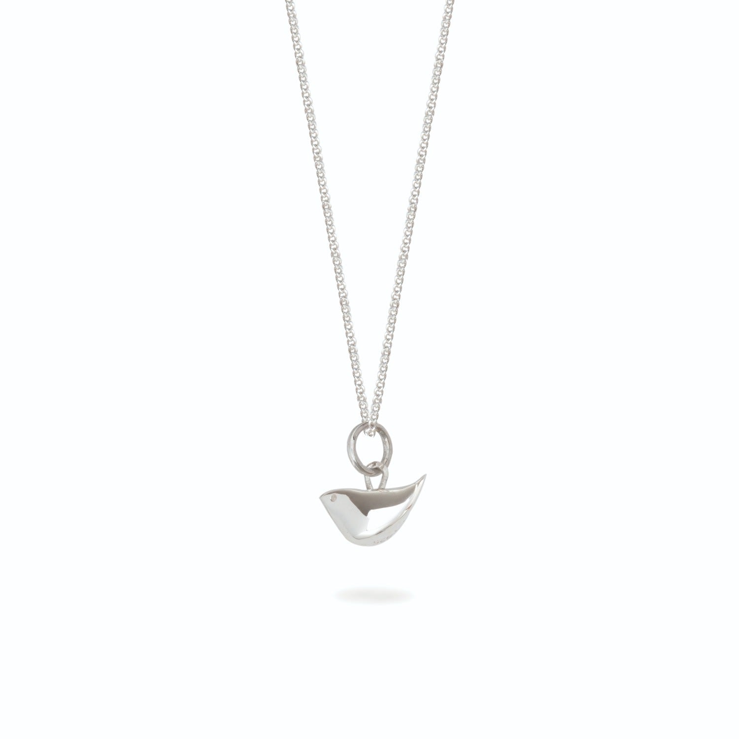 Mini Bird Pendant Necklace Sterling Silver