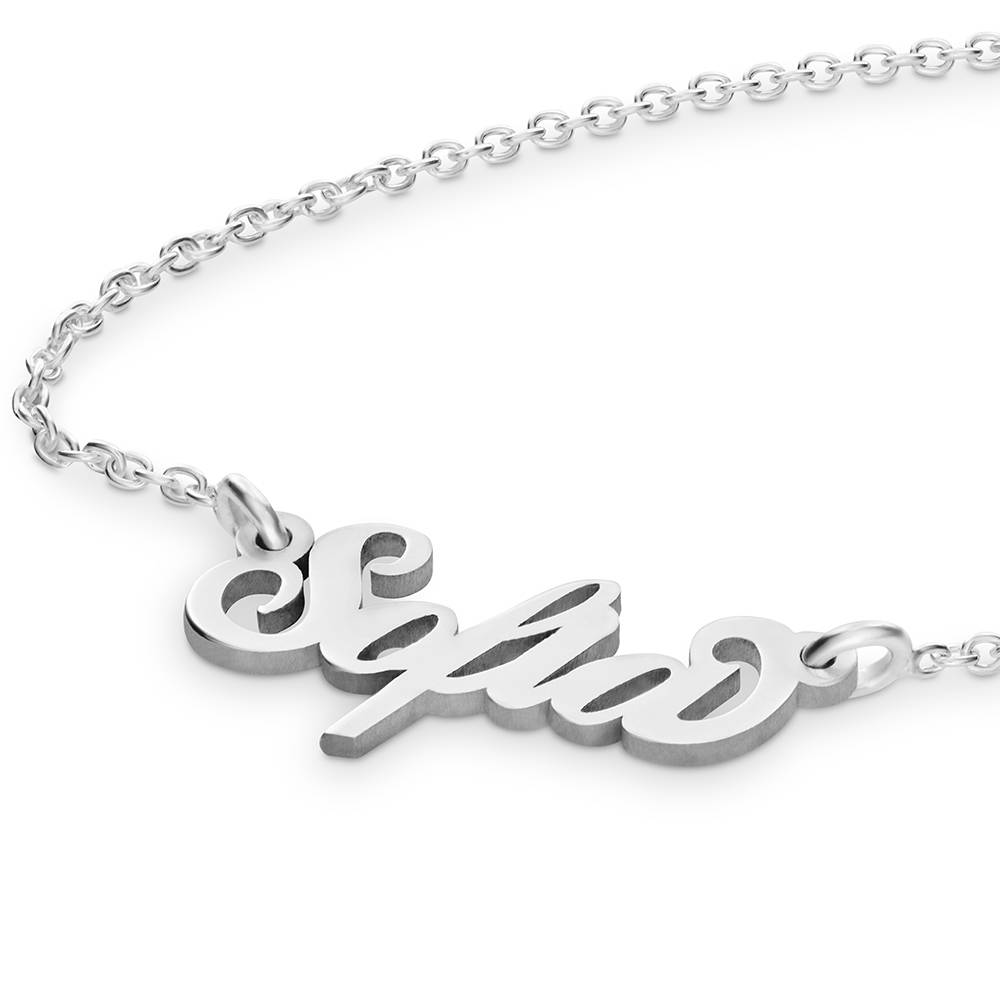 Silver Necklace - Carrie Name Necklace - Gifts for Kids - Name Necklace for Kids