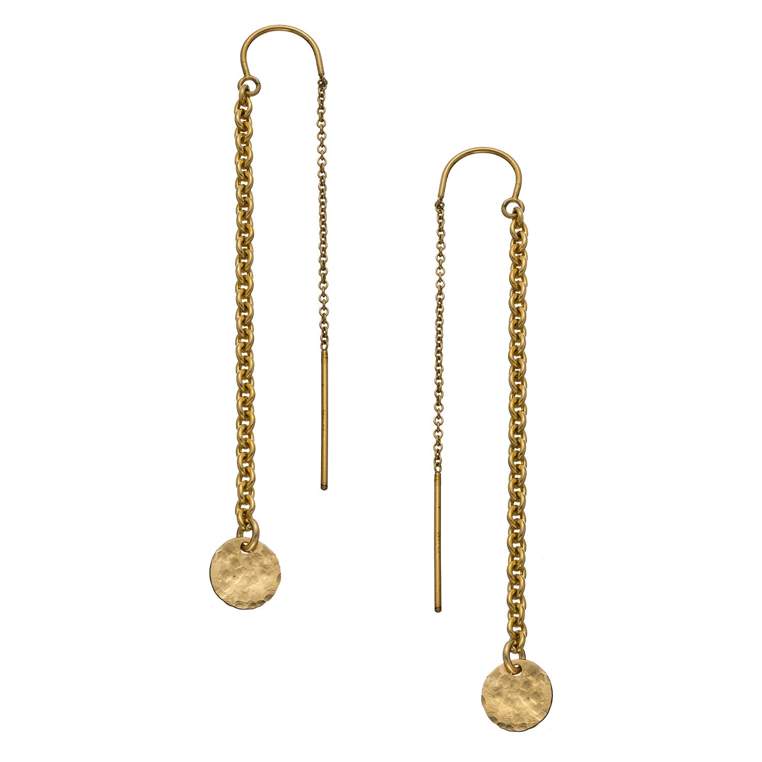 Tiny Coin Threader Earrings - Goldfilled