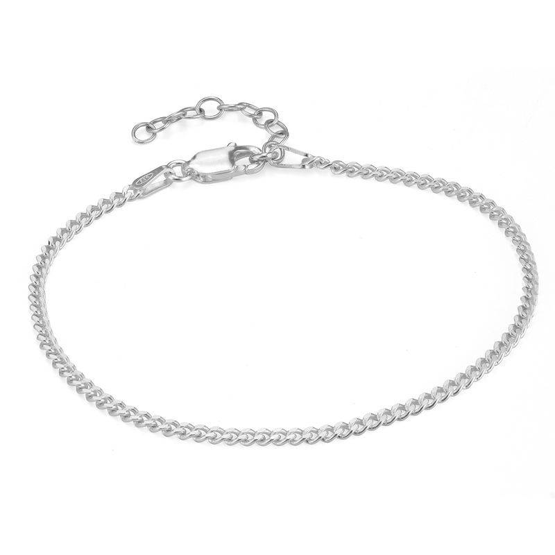 Tiny Cuban Chain Bracelet in Sterling Silver