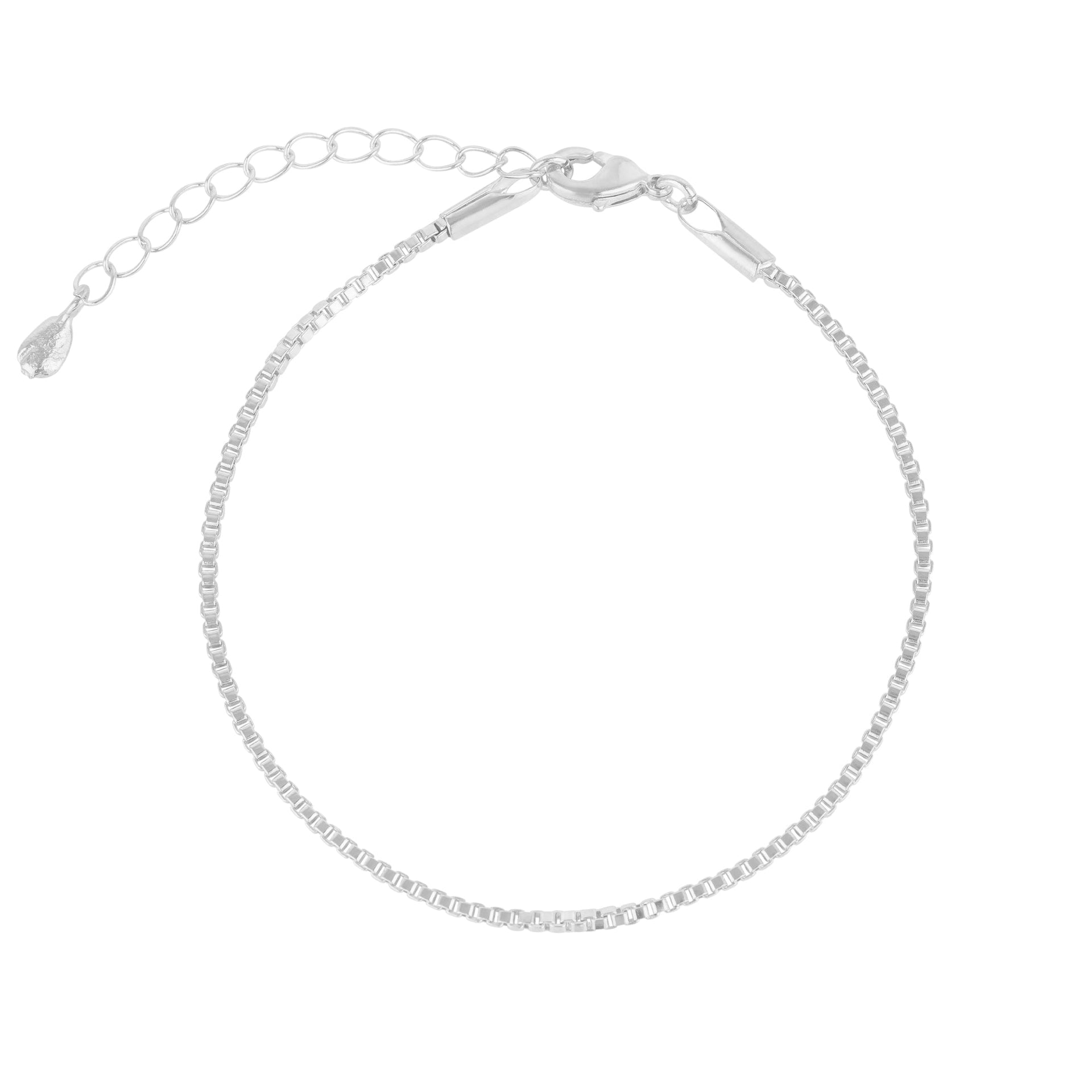 Tiny Cubicle Silver Chain Bracelet