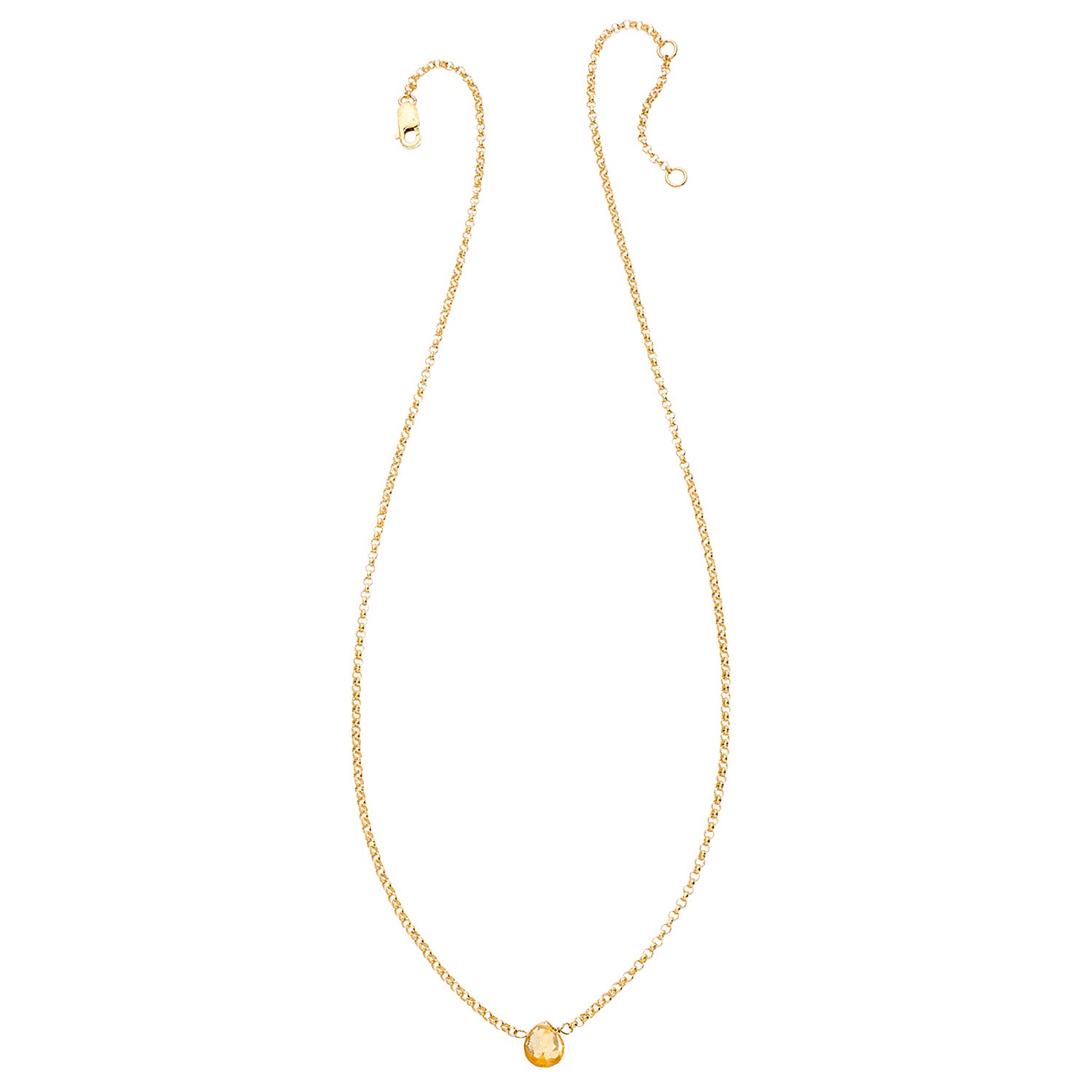 Tiny Gemstone Necklace - Fourteen Karat Gold-Filled - Citrine