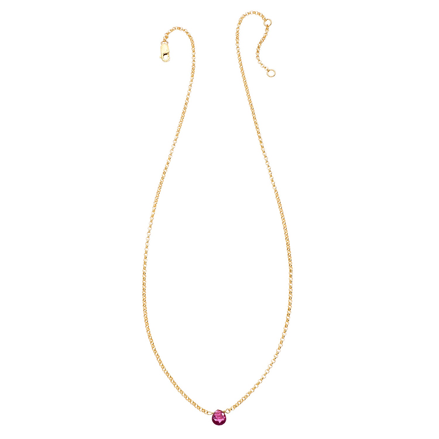 Tiny Gemstone Necklace - Fourteen Karat Gold-Filled - Pink Tourmaline