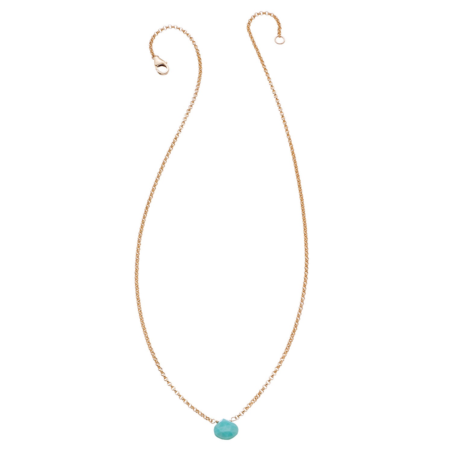 Tiny Gemstone Necklace - December Birthstone - Gold-Filled - Turquoise