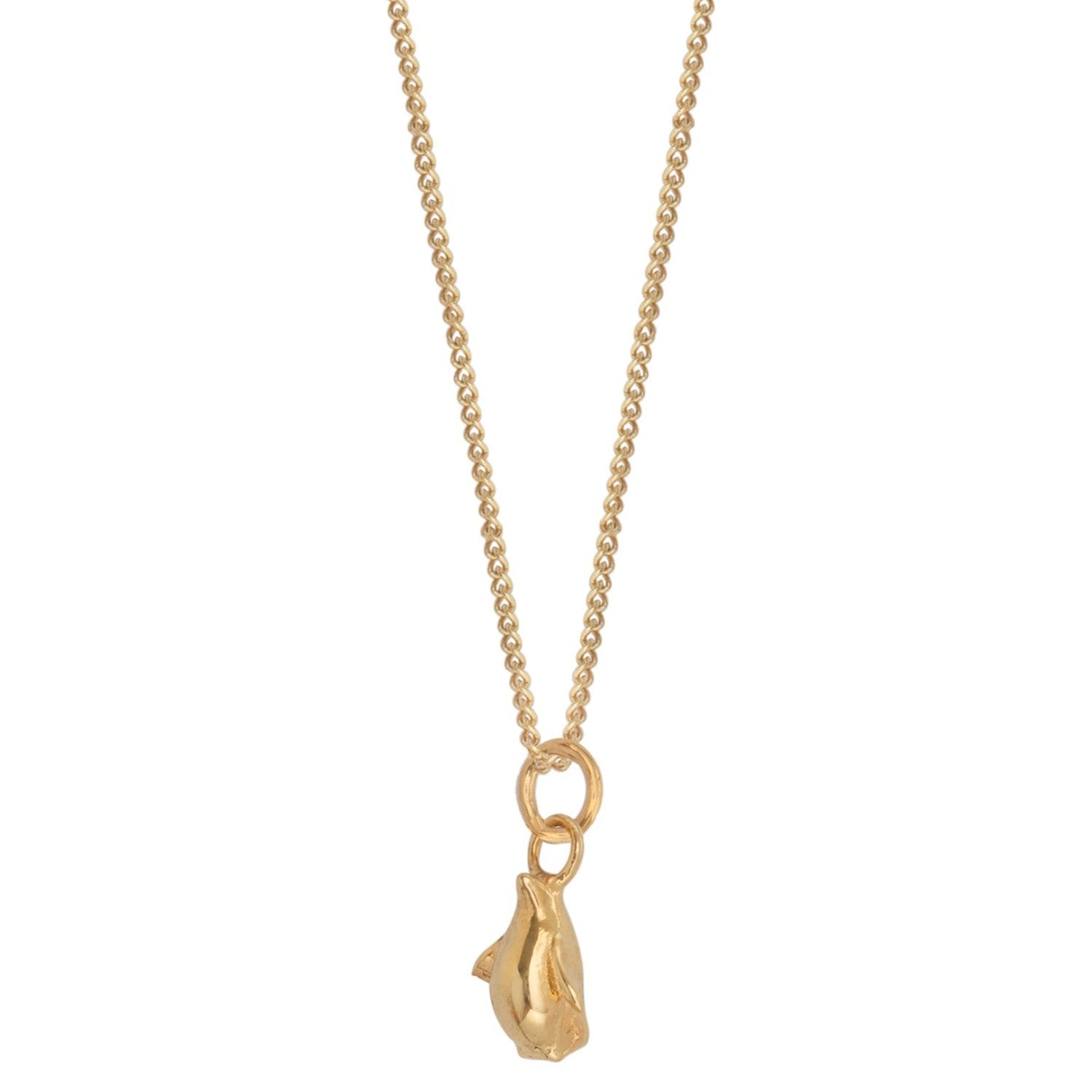 Tiny Penguin Pendant Necklace Gold Vermeil